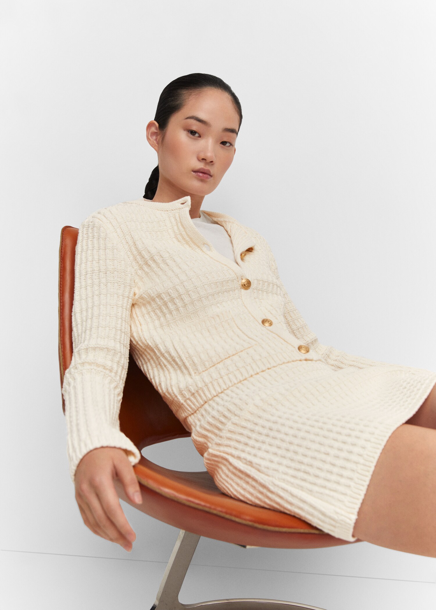 Strukturstrikket cardigan - Artikkeldetalj 2