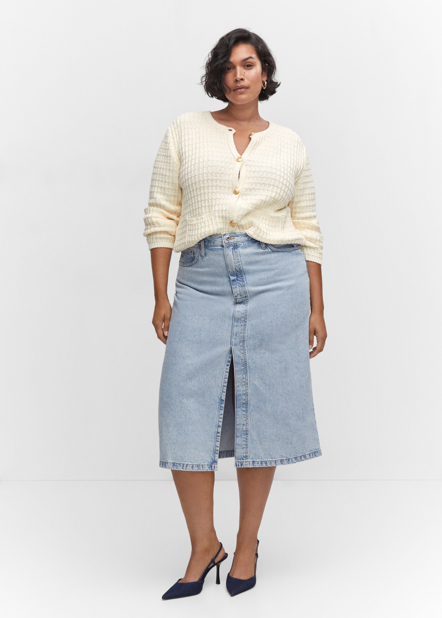 Strukturstrikket cardigan - Artikkeldetalj 3