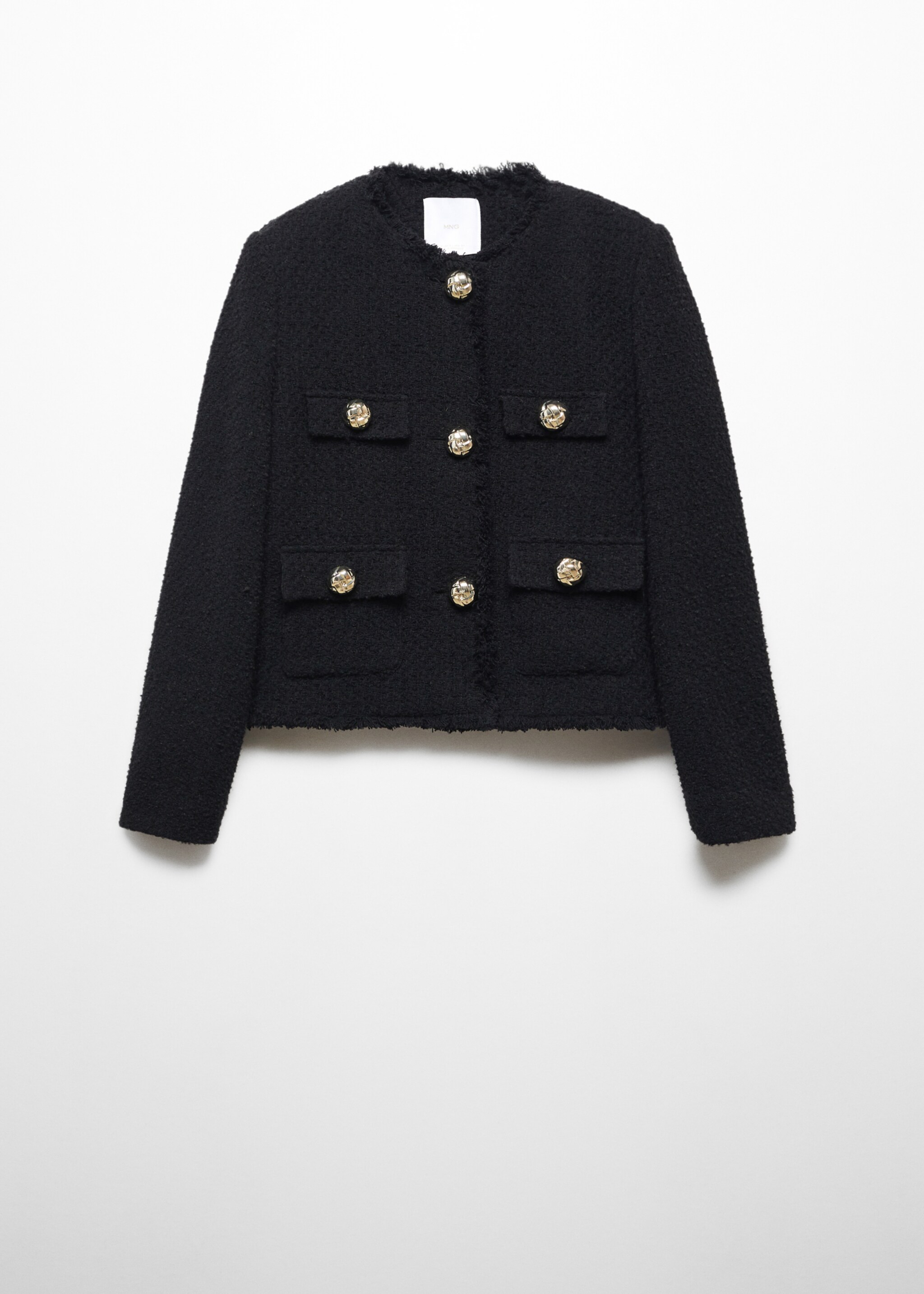 Tweed jacket with pockets - Article without model, Black. Ref: 57083817-00.