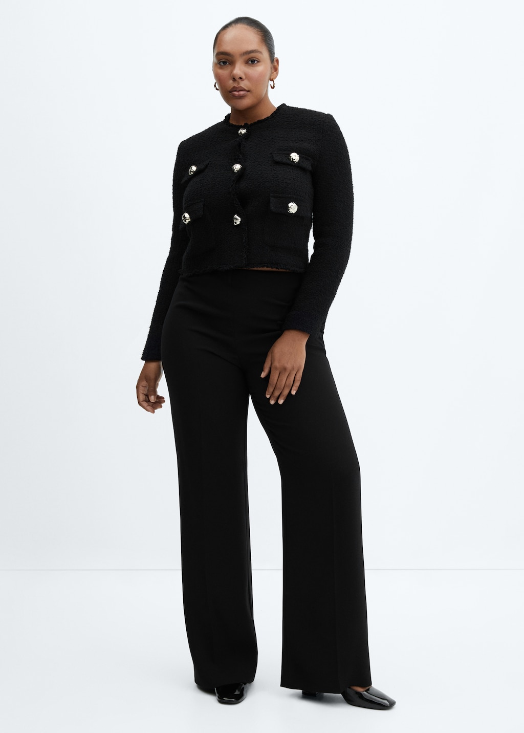 Tweed jacket with pockets