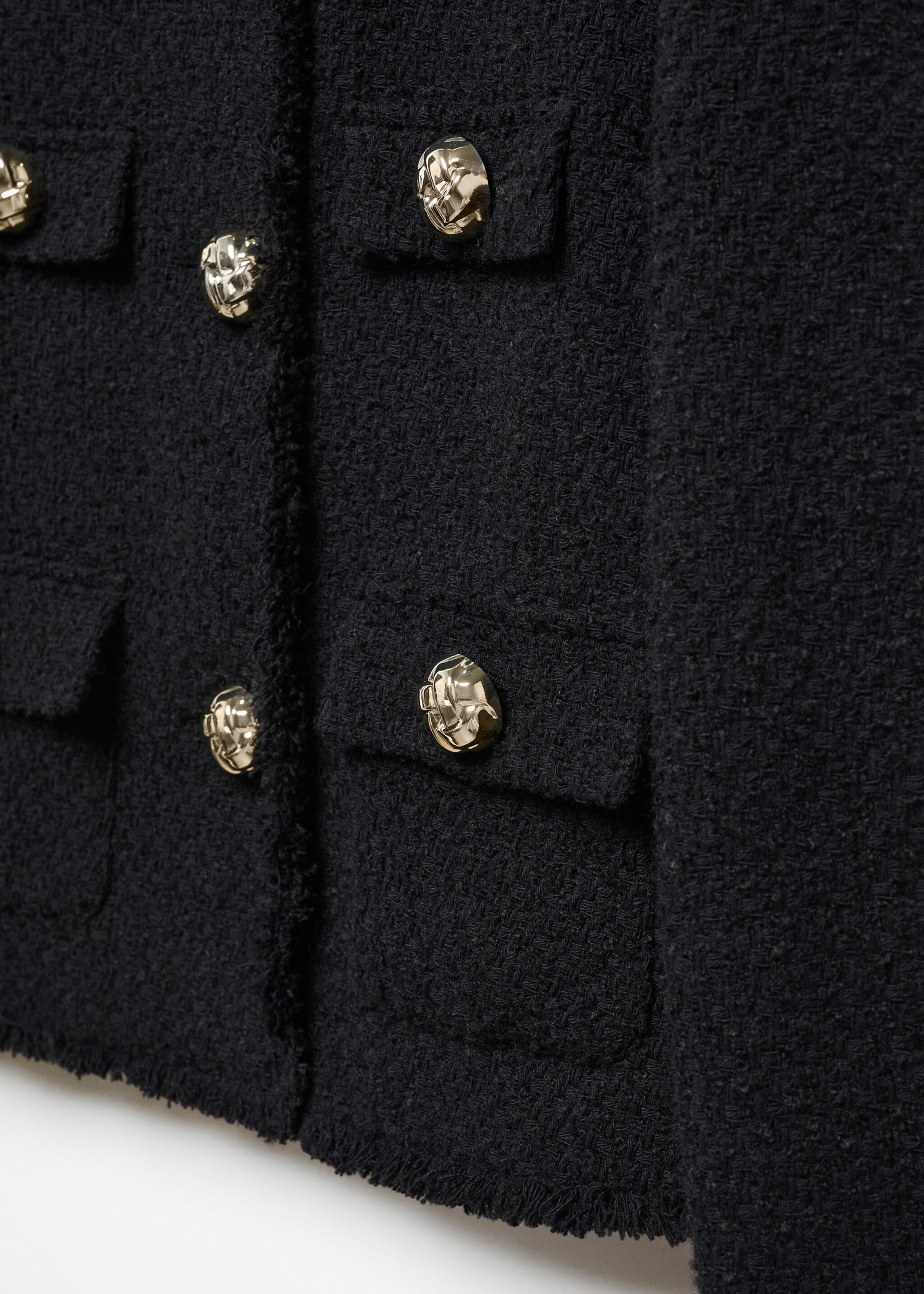 Tweed jacket with pockets - Details of the article 8, Black. Ref: 57083817-00.
