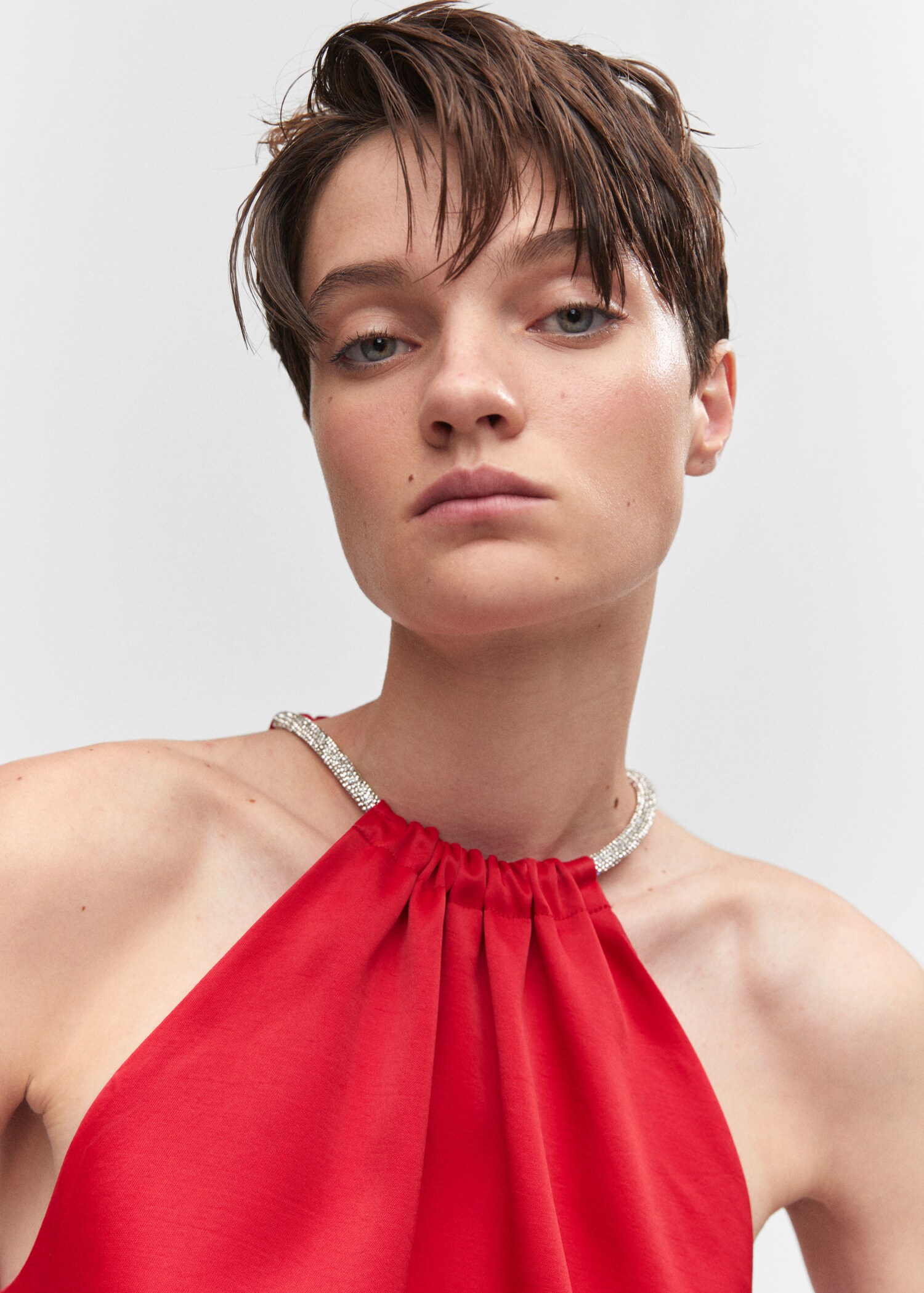 Halter dress with rhinestone detail - Details of the article 1