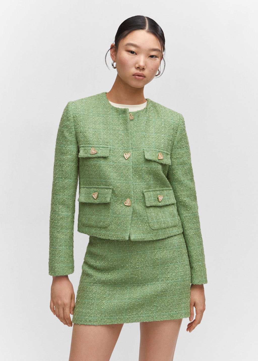 Mango check tweed mini skirt online