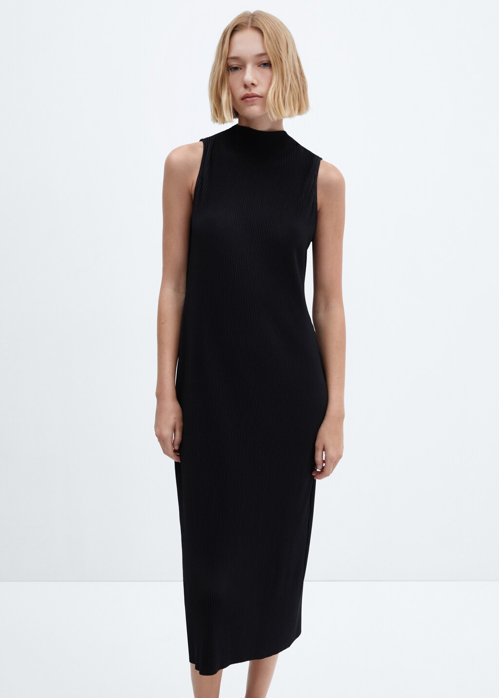 Tailored ribbed dress Women MANGO Montenegro