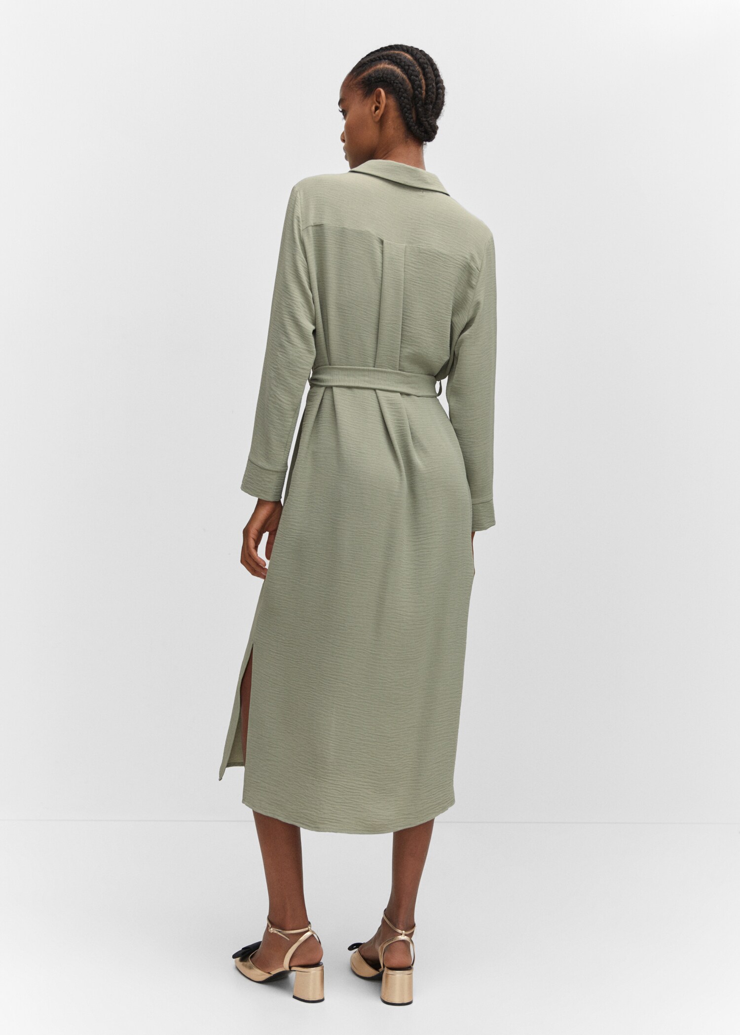 Vestido camisero lazo - Reverso del artículo