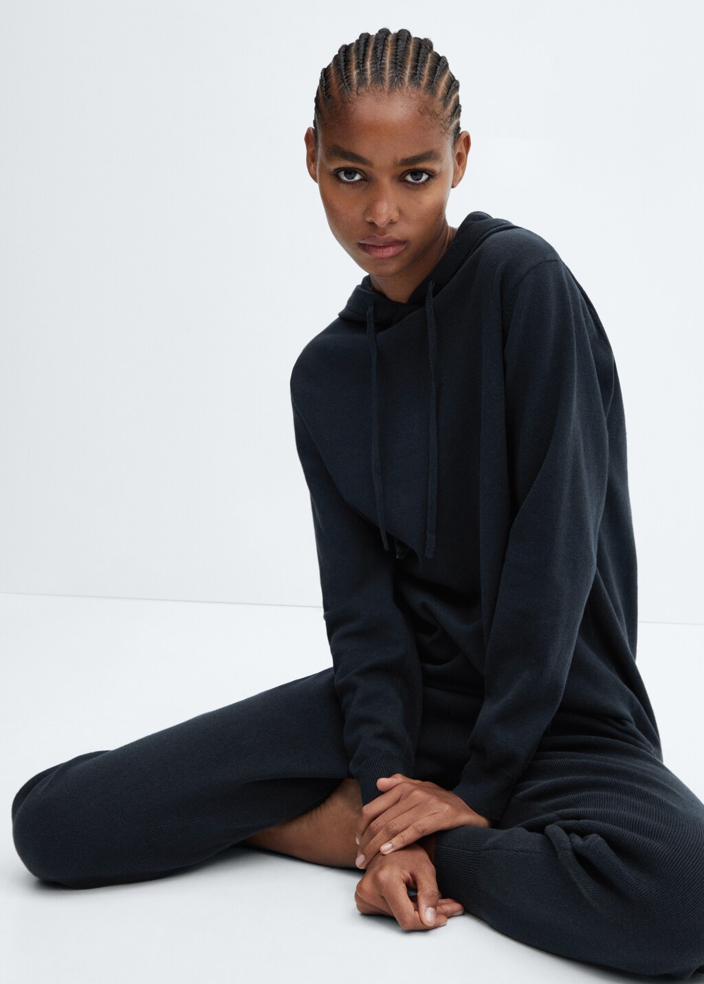 Cotton and linen hooded pyjama sweatshirt Women MANGO Pakistan
