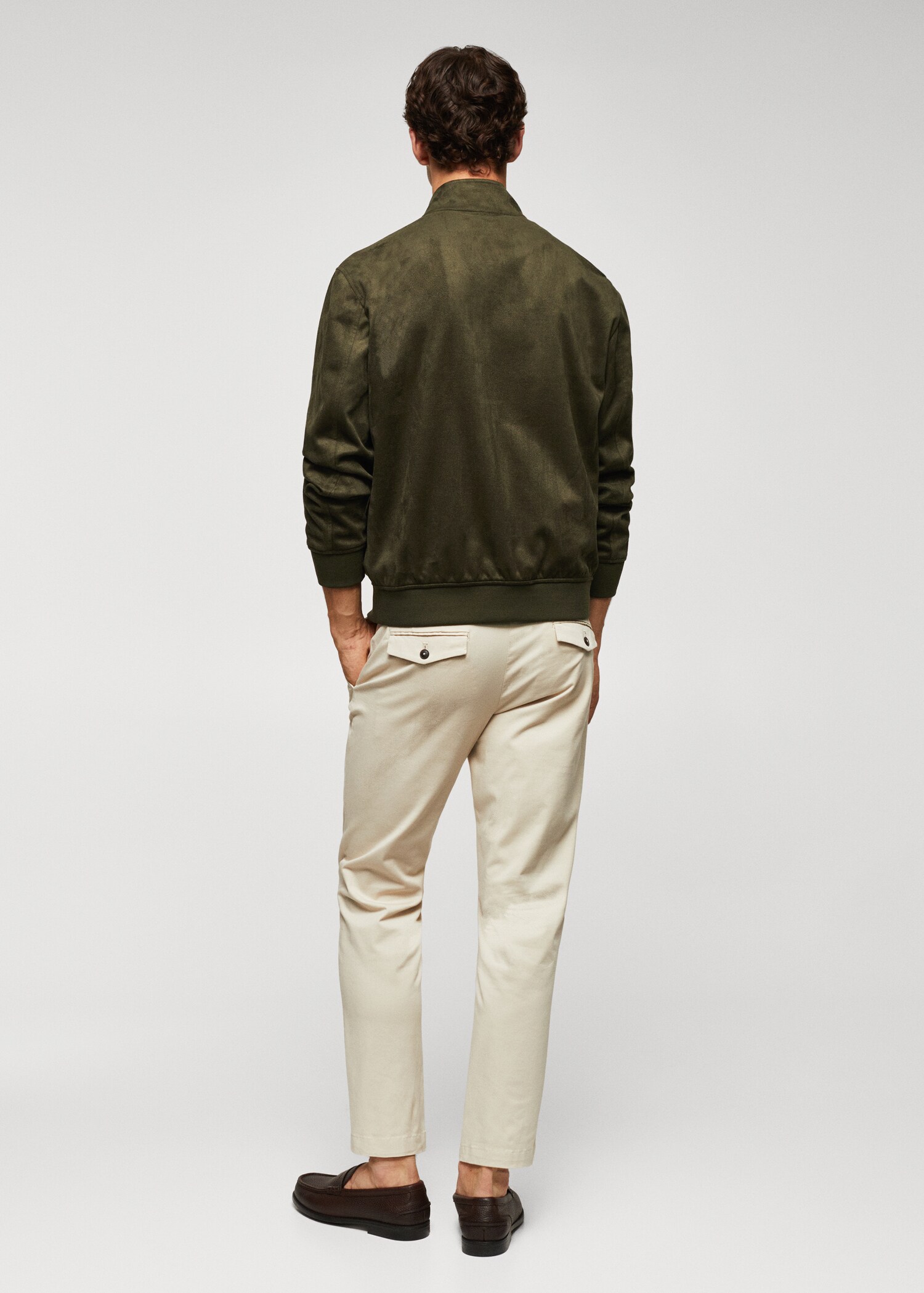Suede-effect bomber jacket - Reverse of the article