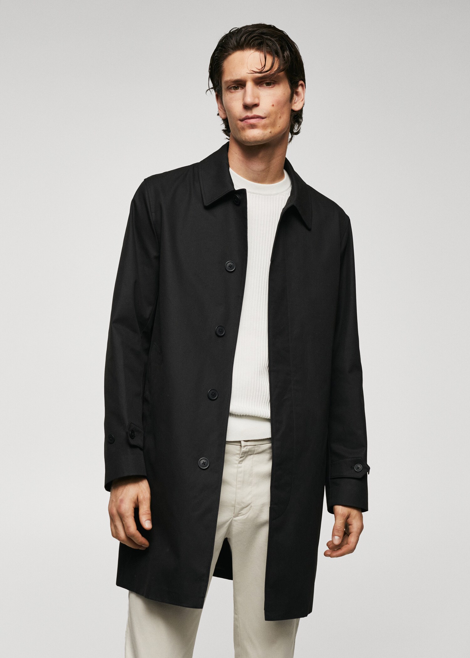 Water-repellent cotton trench coat - Medium plane