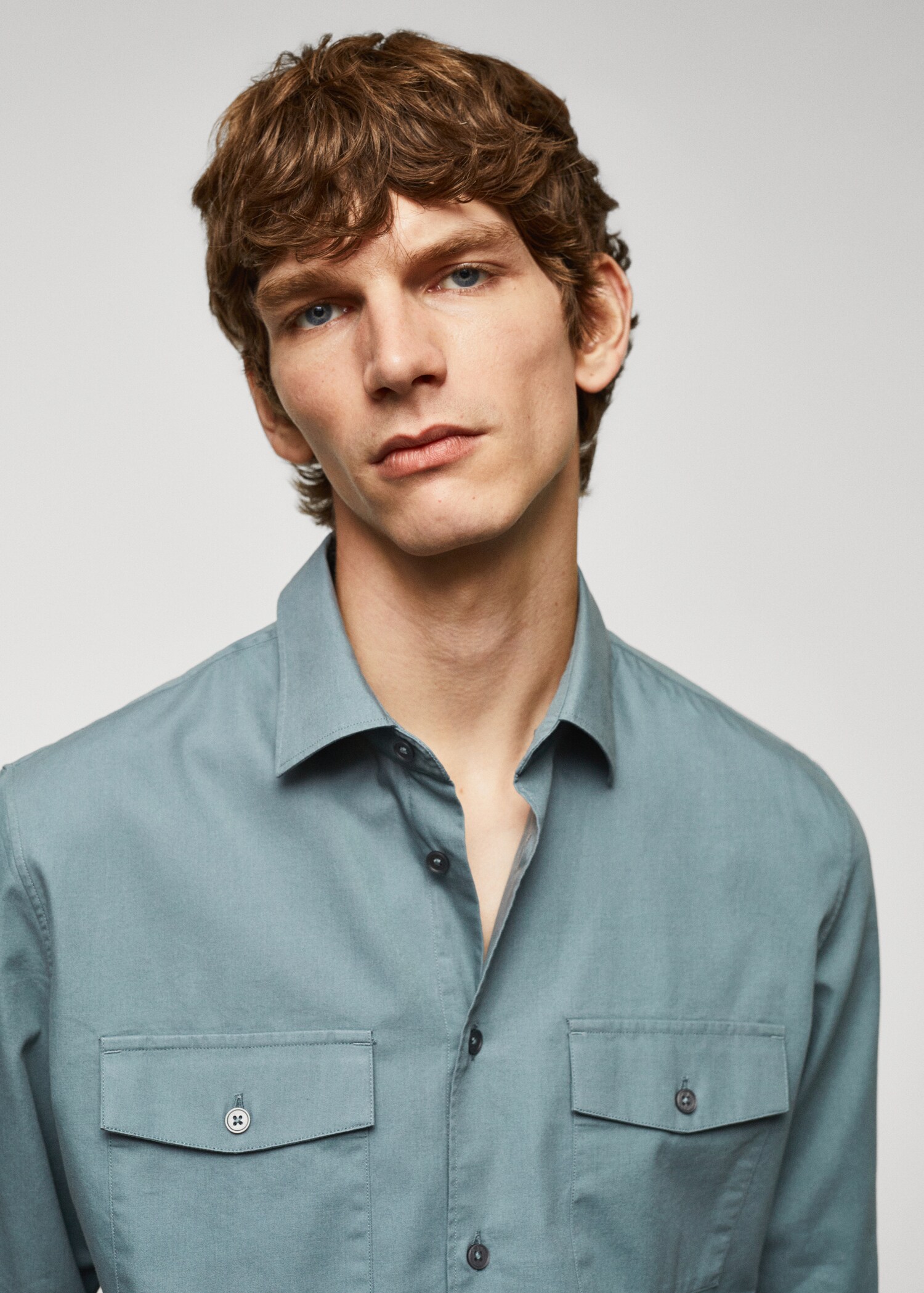 Chest-pocket cotton overshirt - Details of the article 1