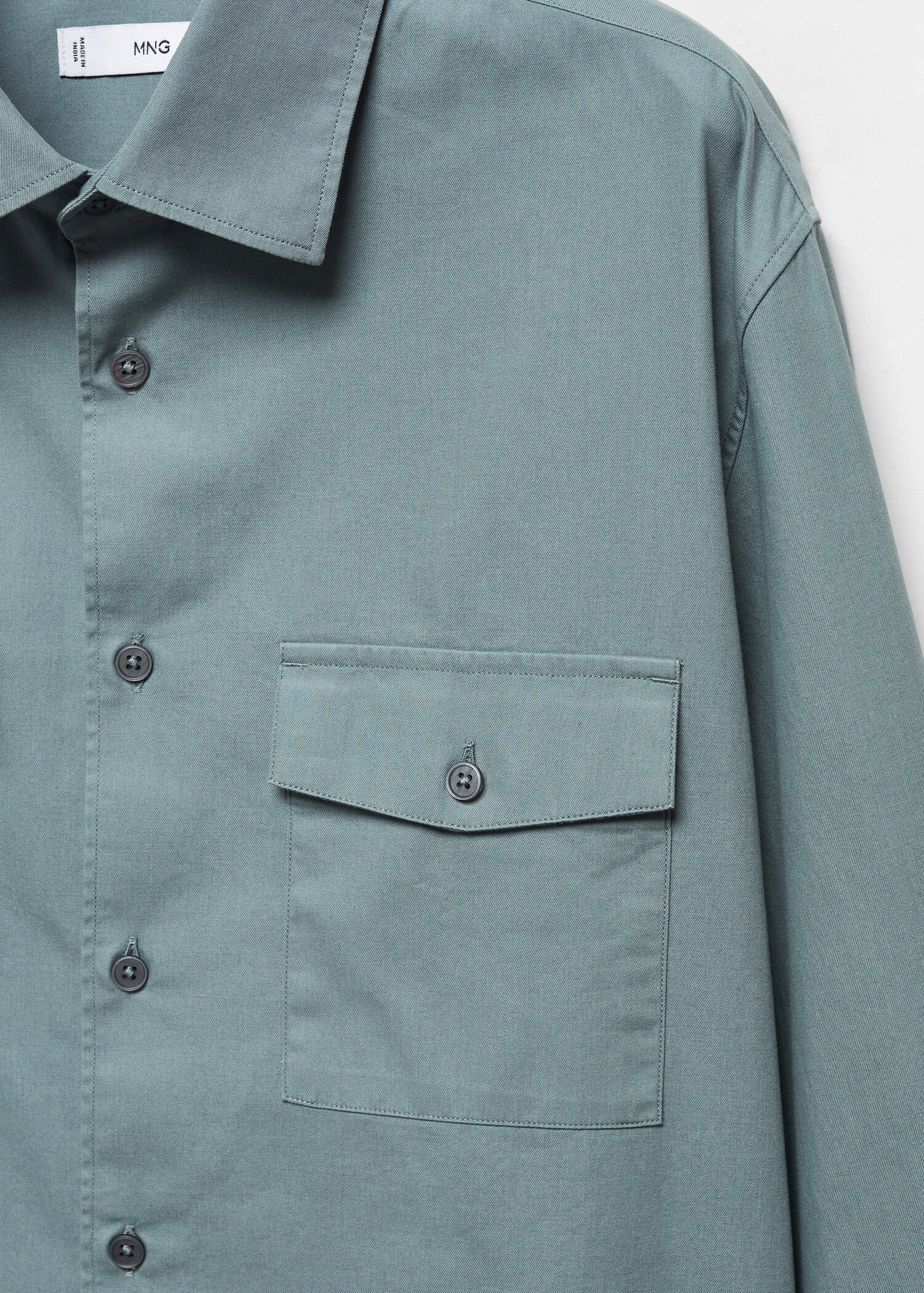 Chest-pocket cotton overshirt - Details of the article 8