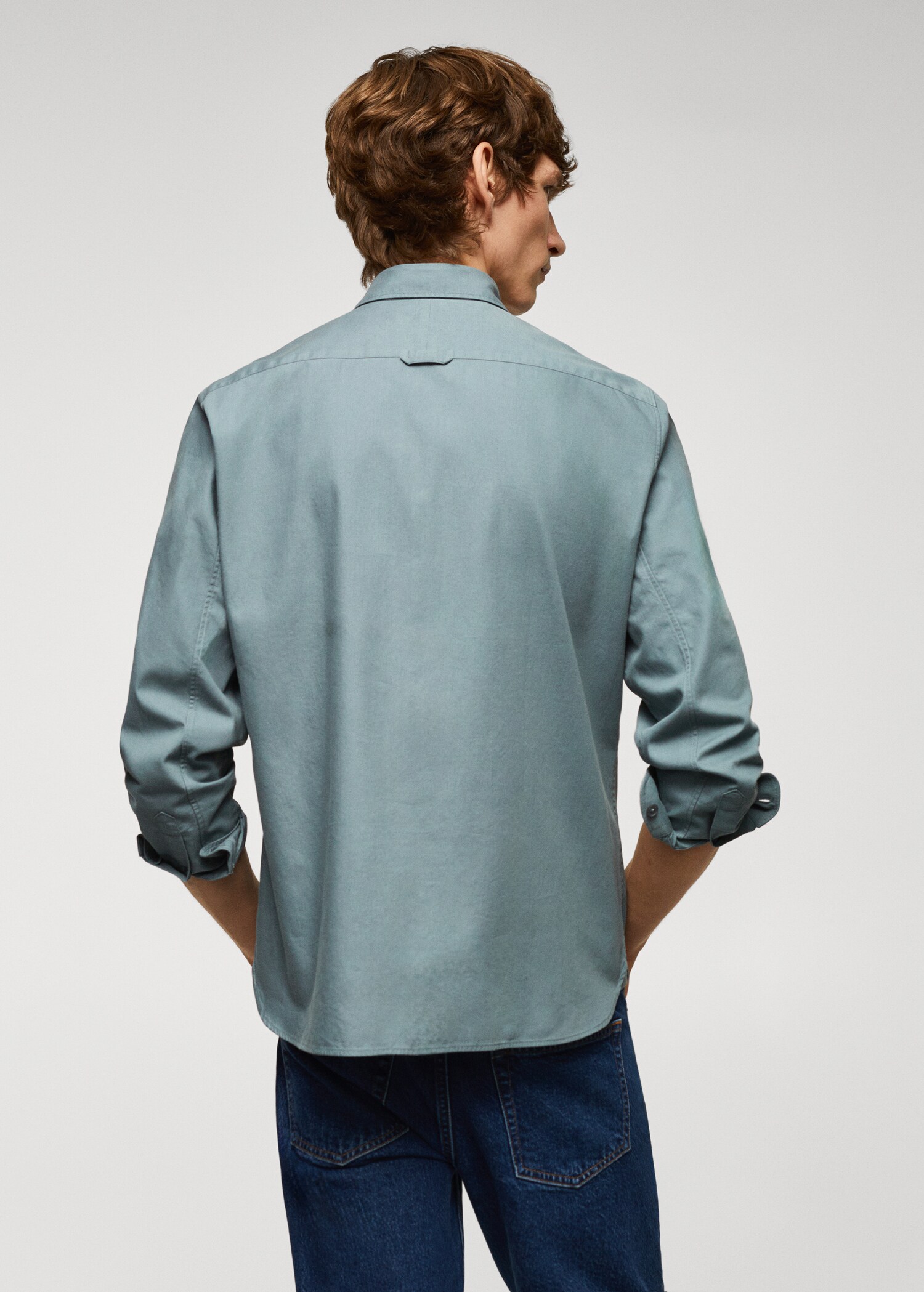Chest-pocket cotton overshirt - Reverse of the article