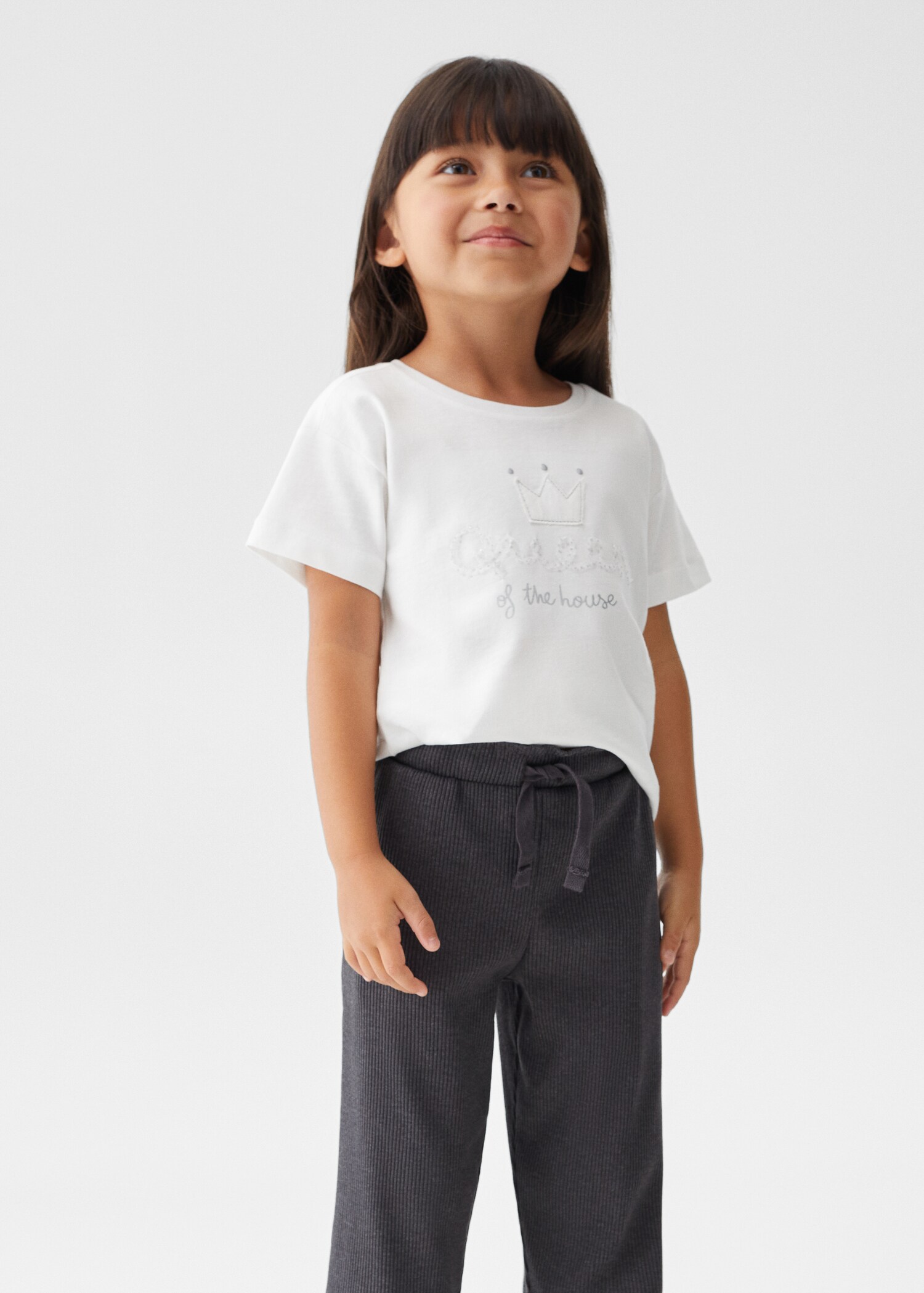 Pantalón culotte canalé - Plano medio
