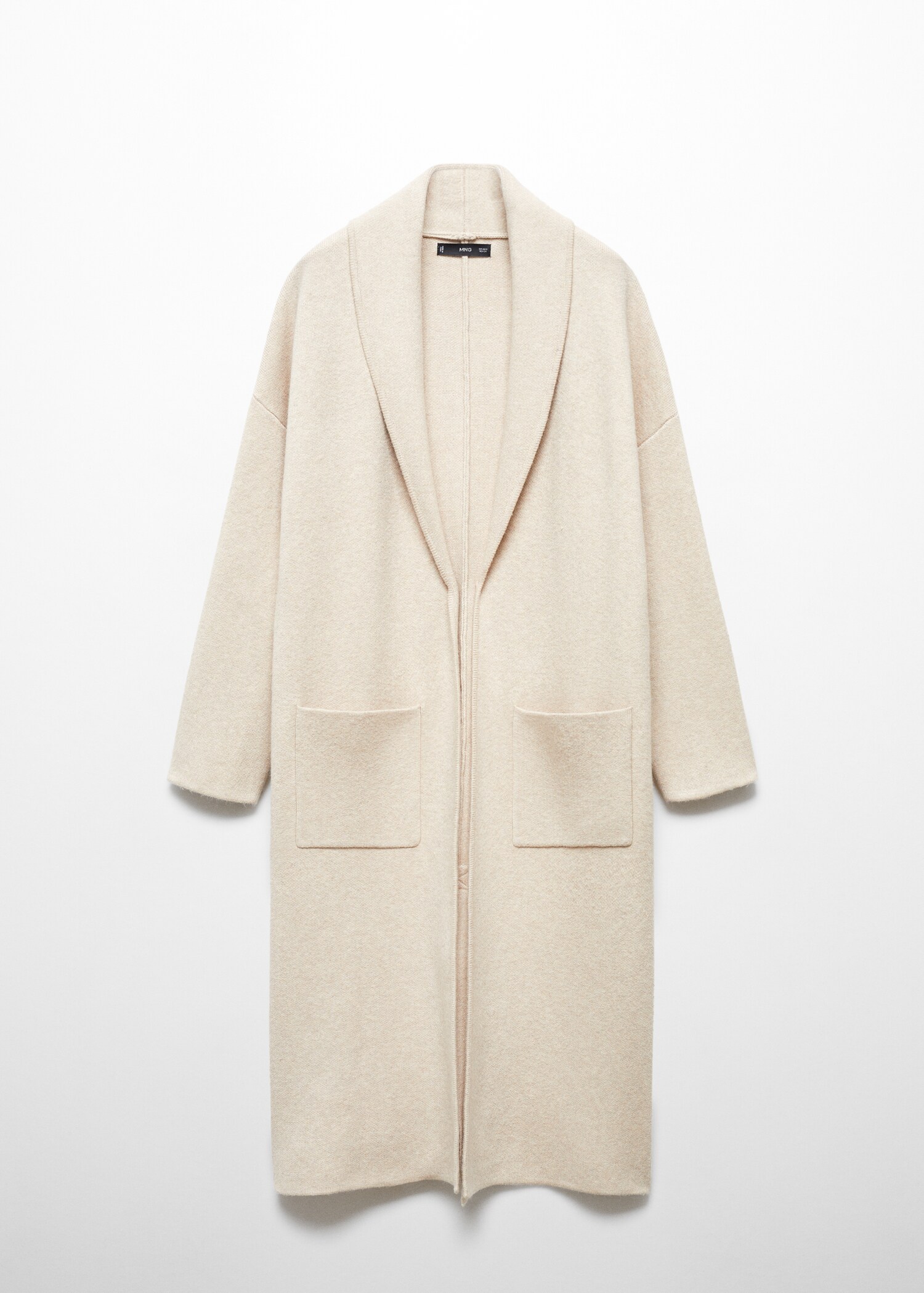 Oversized knitted coat with pockets - Woman | MANGO USA