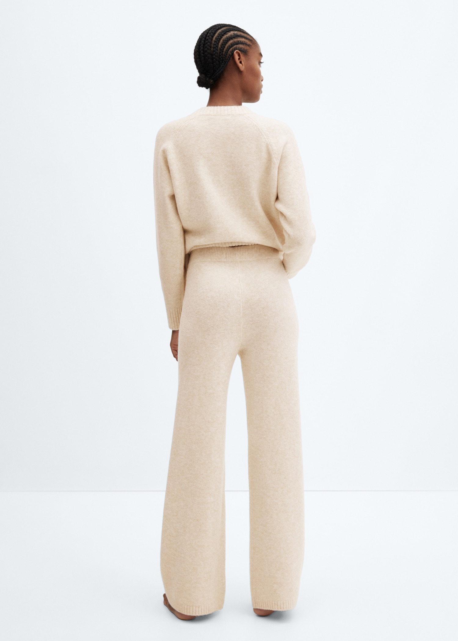 Cotton-linen knitted trousers