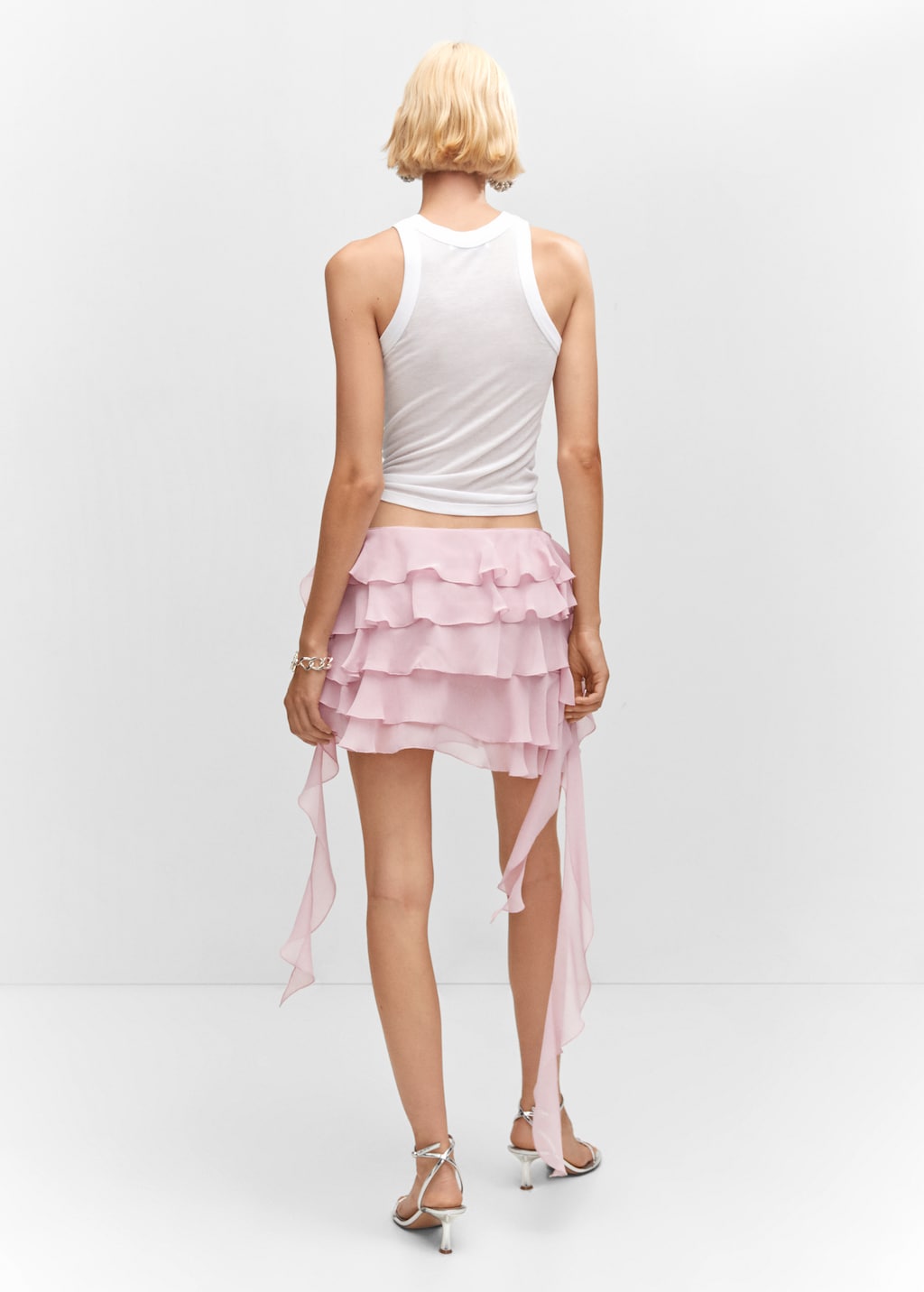 Ruffled chiffon skirt | MANGO Syria