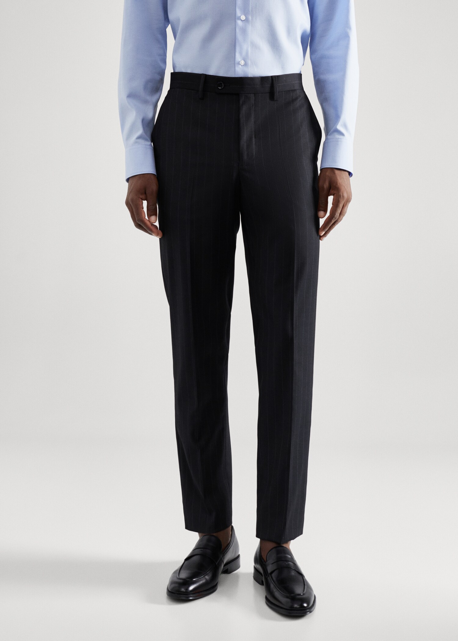 Pantaloni completo slim-fit tessuto comfort stretch - Piano medio