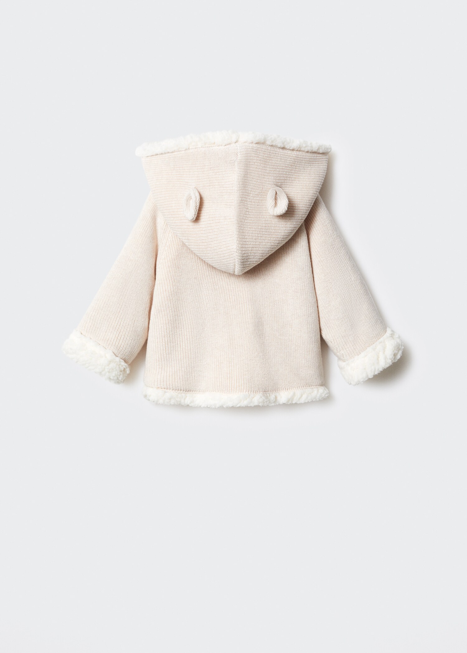 Knitted cardigan with fur-effect lining - Reverse of the article