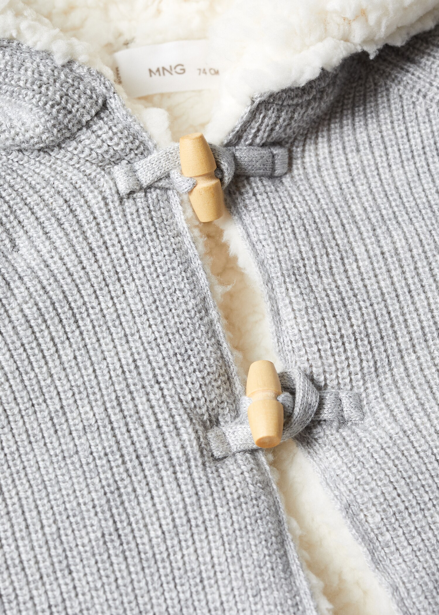 Knitted cardigan with fur-effect lining - Details of the article 0