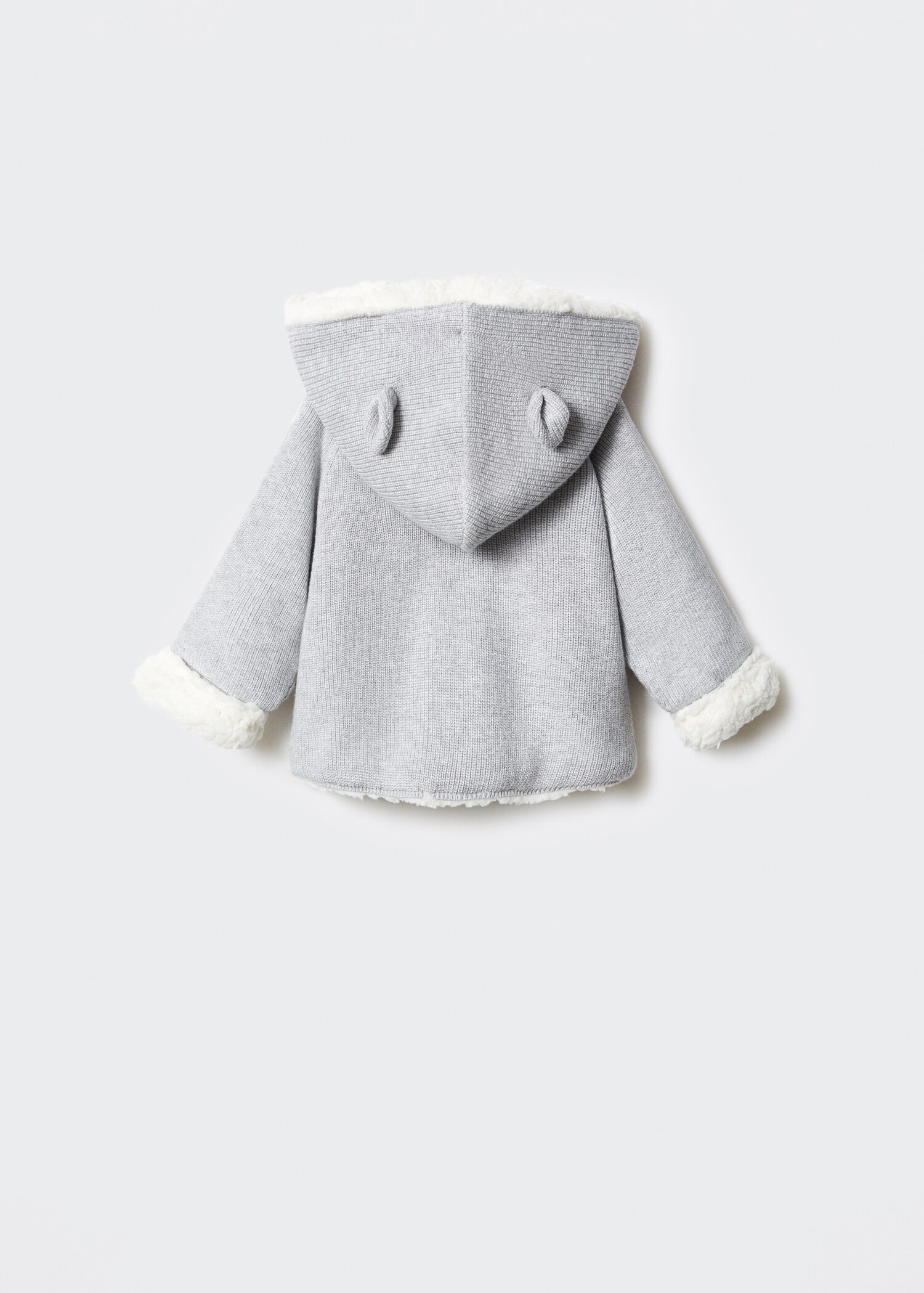 Knitted cardigan with fur-effect lining - Reverse of the article