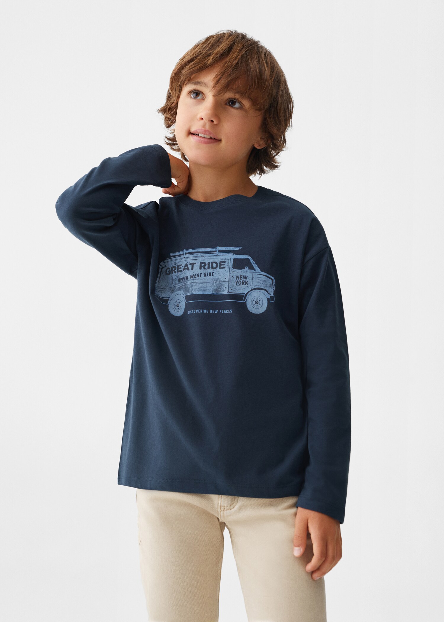 Printed long sleeve t-shirt - Medium plane