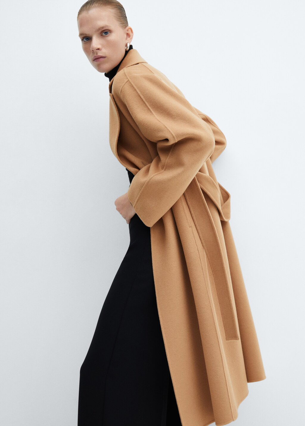 Belt handmade coat Women MANGO Azerbaijan