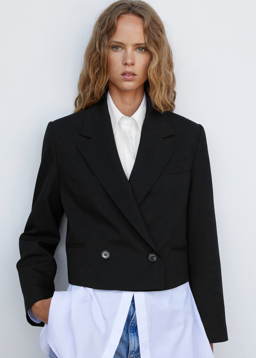 Veste courte double boutonnage Femme MANGO France La Reunion
