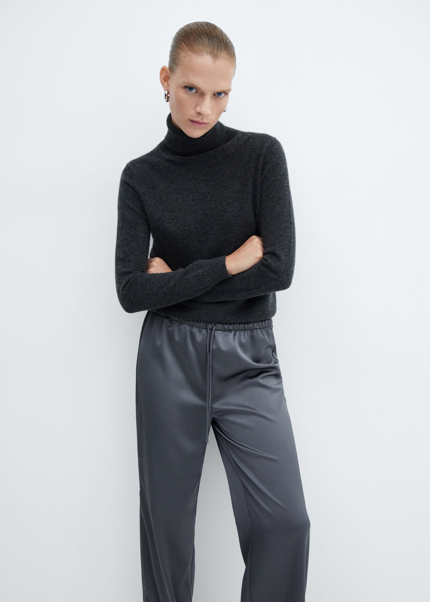 Pantalón cintura elástica satinado - Detalle del artículo 1