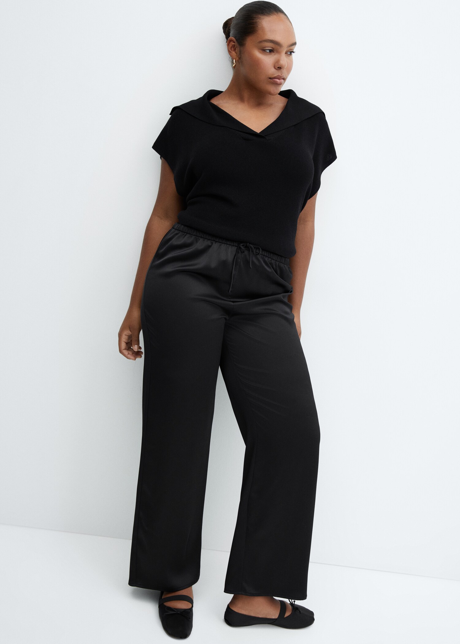 Pantalón cintura elástica satinado - Detalle del artículo 4