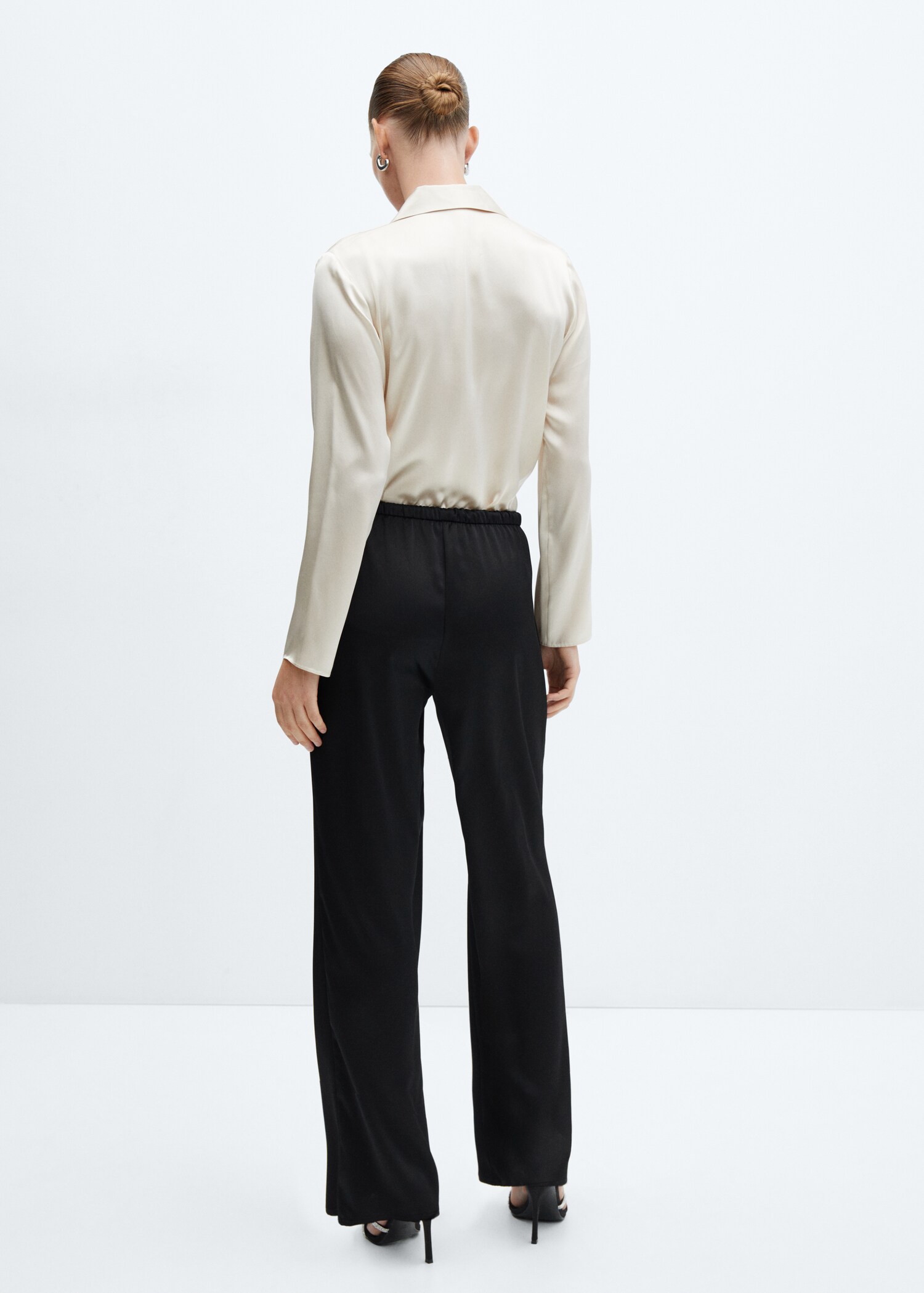 Pantalón cintura elástica satinado - Reverso del artículo