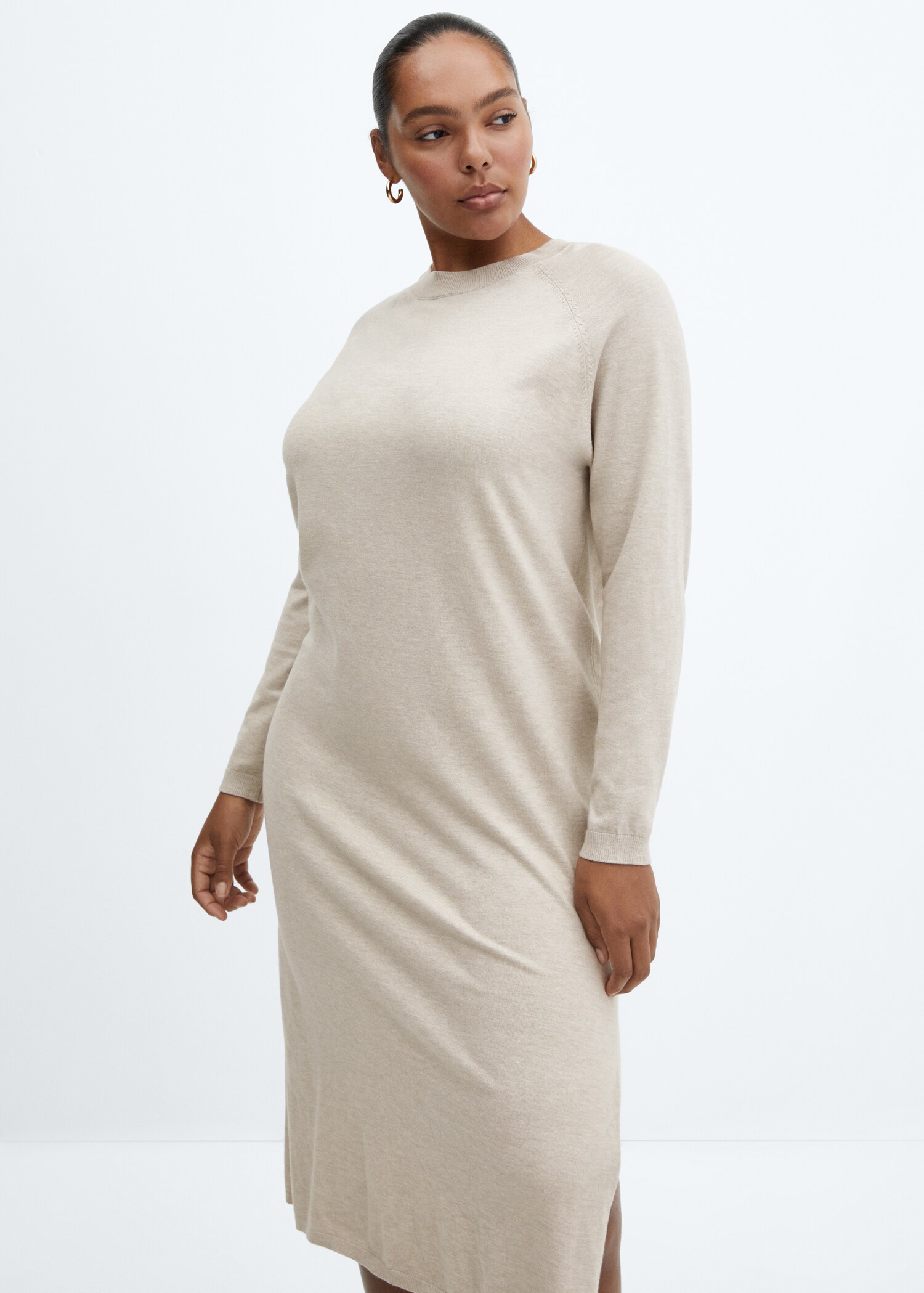 Round-neck knitted dress - Details of the article 5
