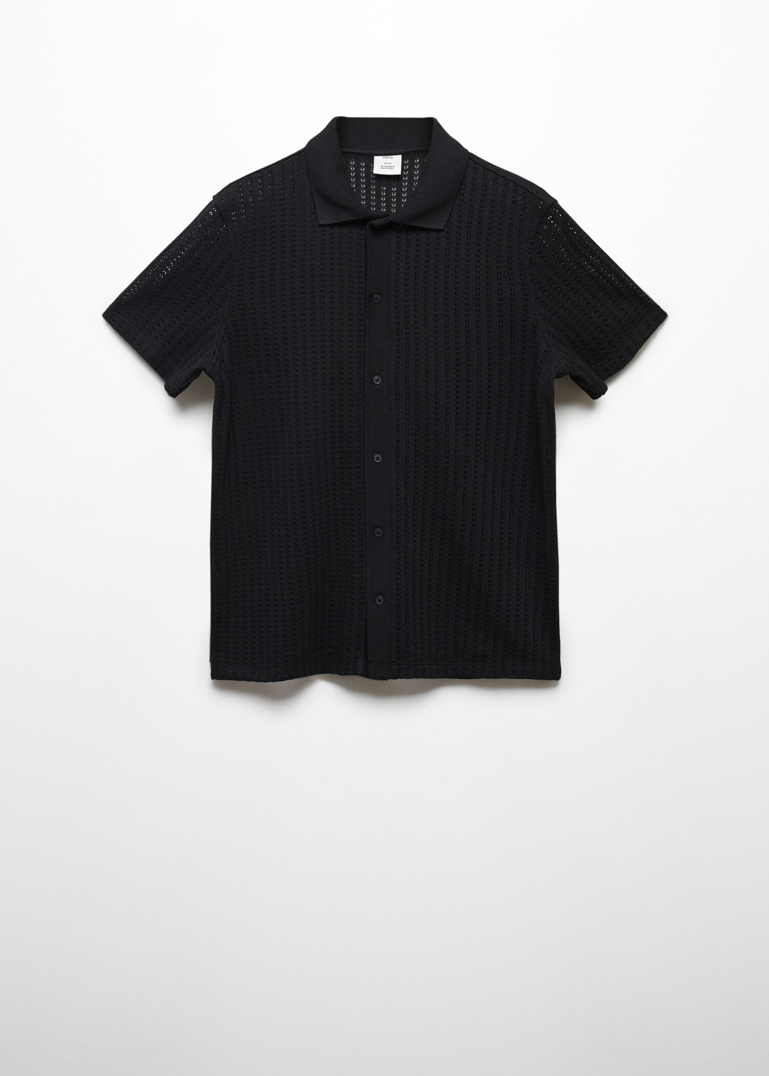 Cotton crochet polo shirt with buttons   - Article without model