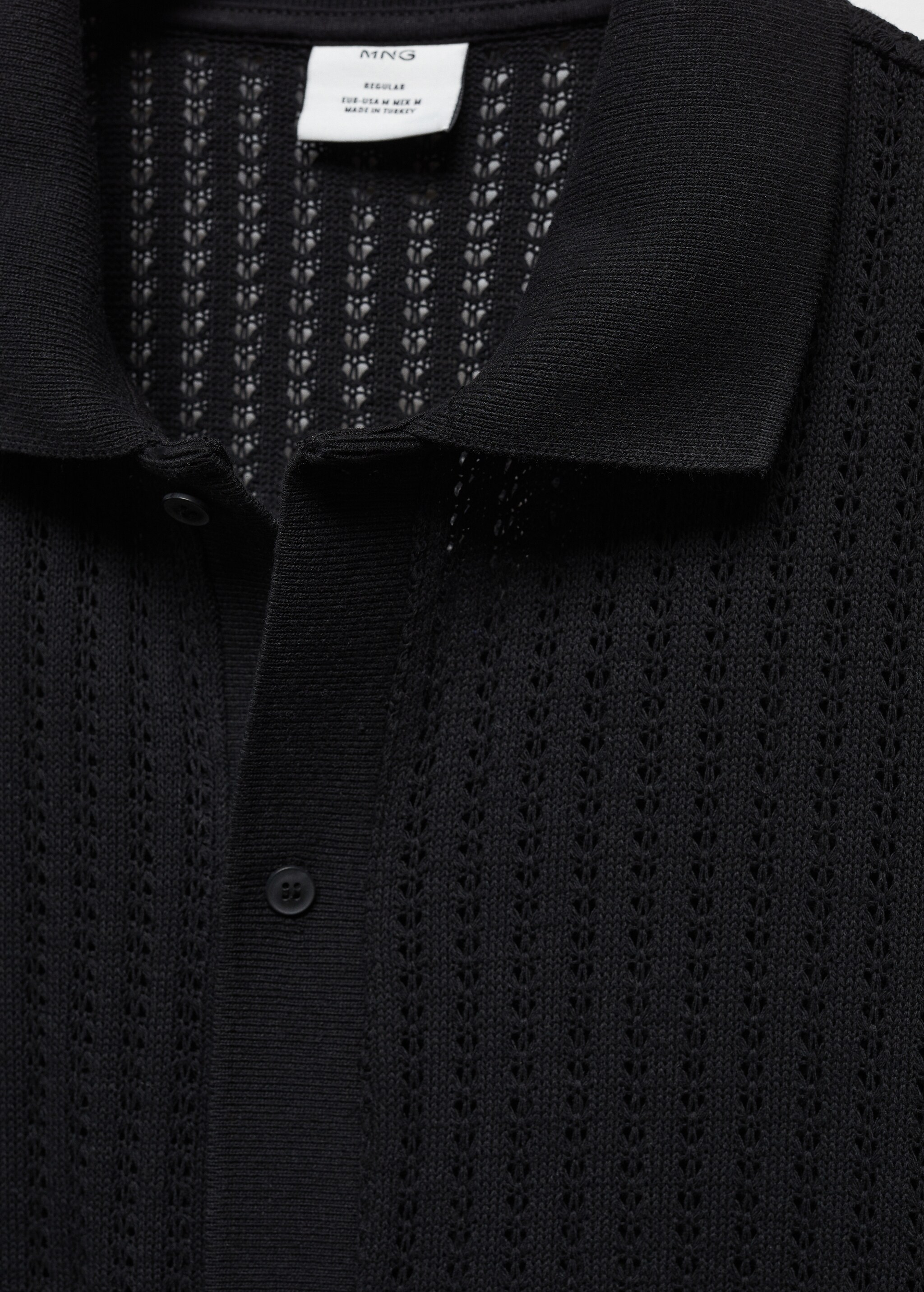 Kroşe pamuklu düğmeli polo gömlek - Ürün detayı 8