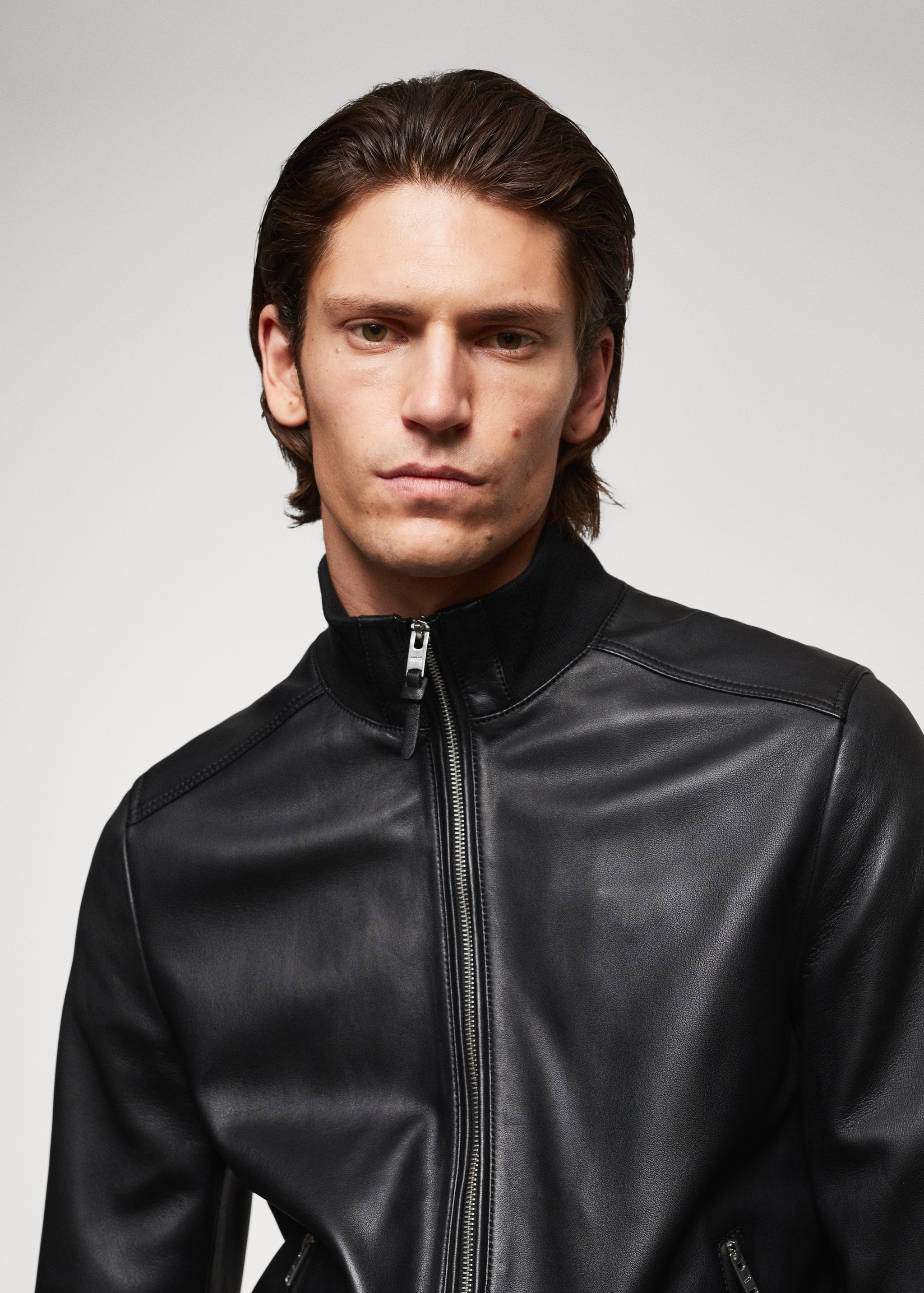Mango Outlet Veste Cuir Homme Mango Leather Veste Aviateur Mango