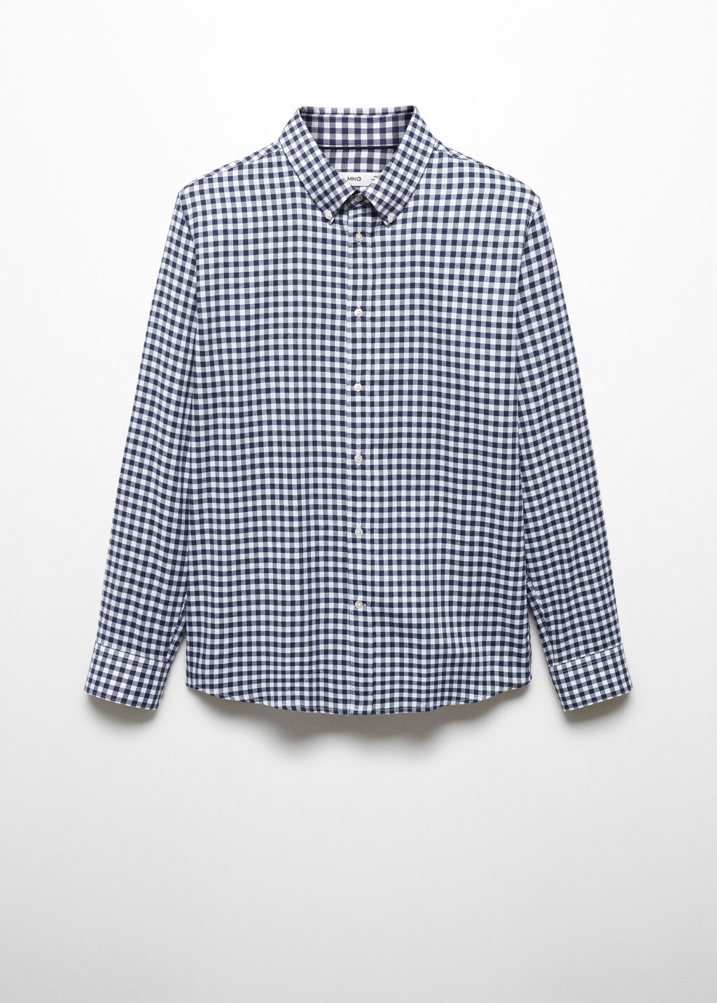 Gingham check cotton shirt - Men | MANGO Georgia