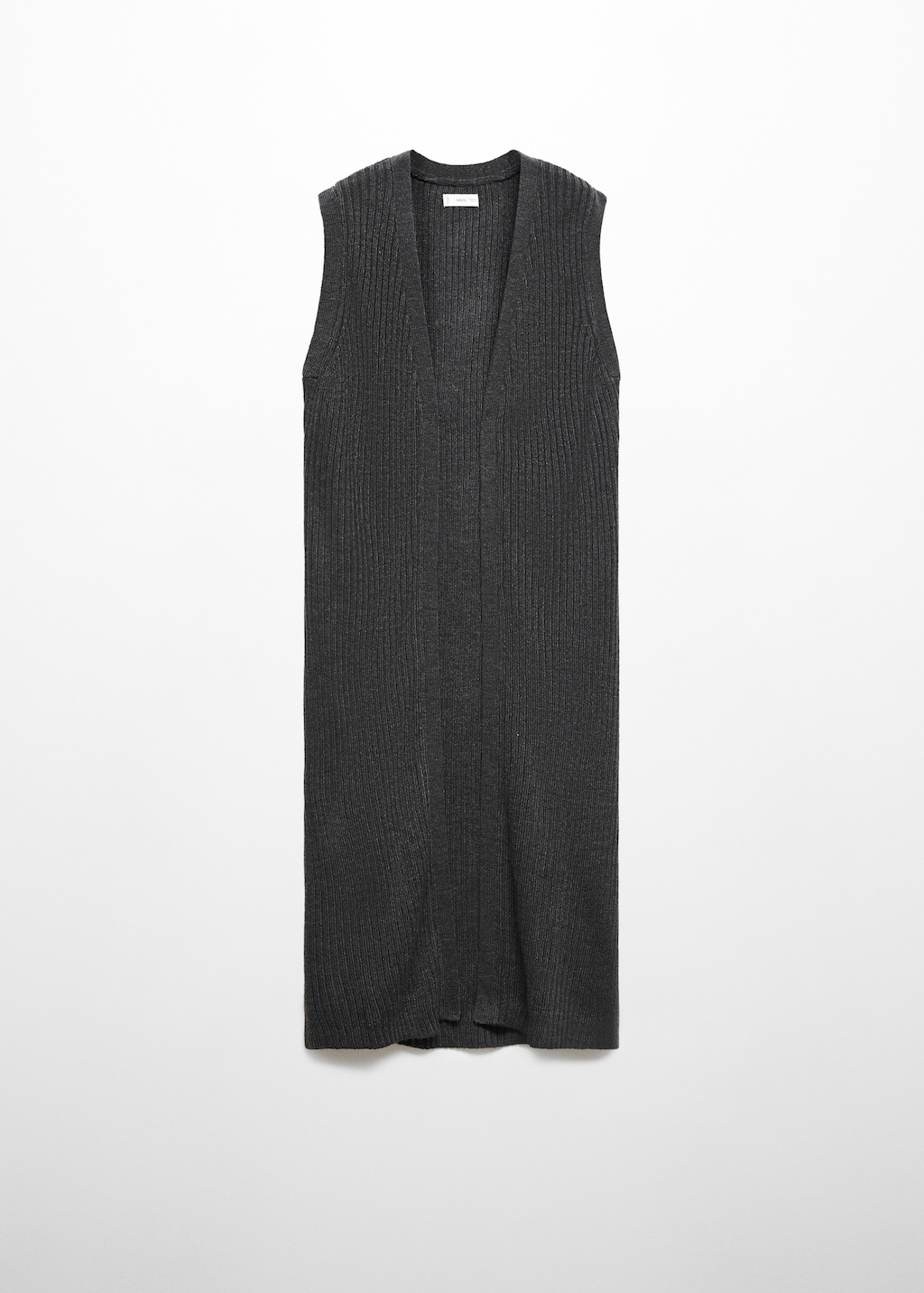 Ribbed sleeveless cardigan