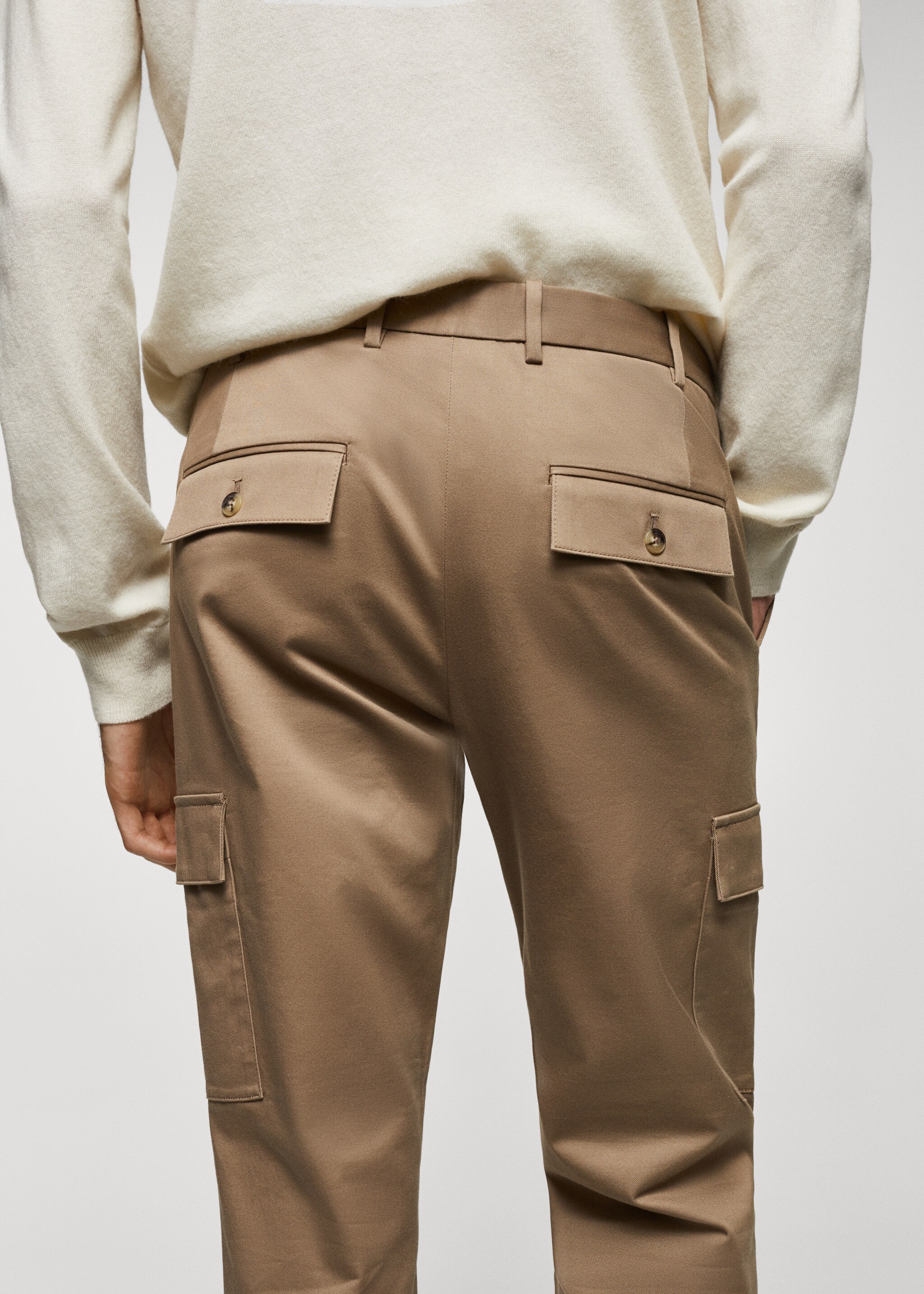 Pantalon cargo slim fit en coton  - Détail de l'article 4