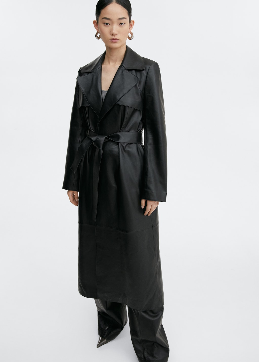 100% leather trench coat - Women | MANGO Taiwan area 100% leather trench coat - Women | MANGO Taiwan area