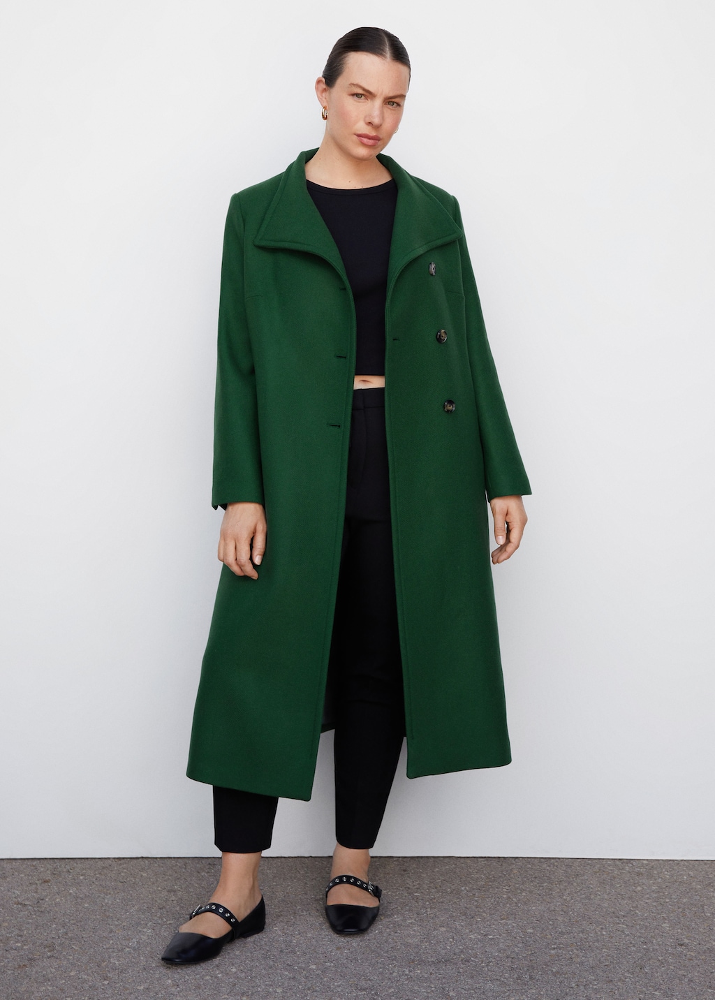 Belted Manteco wool coat Women MANGO USA
