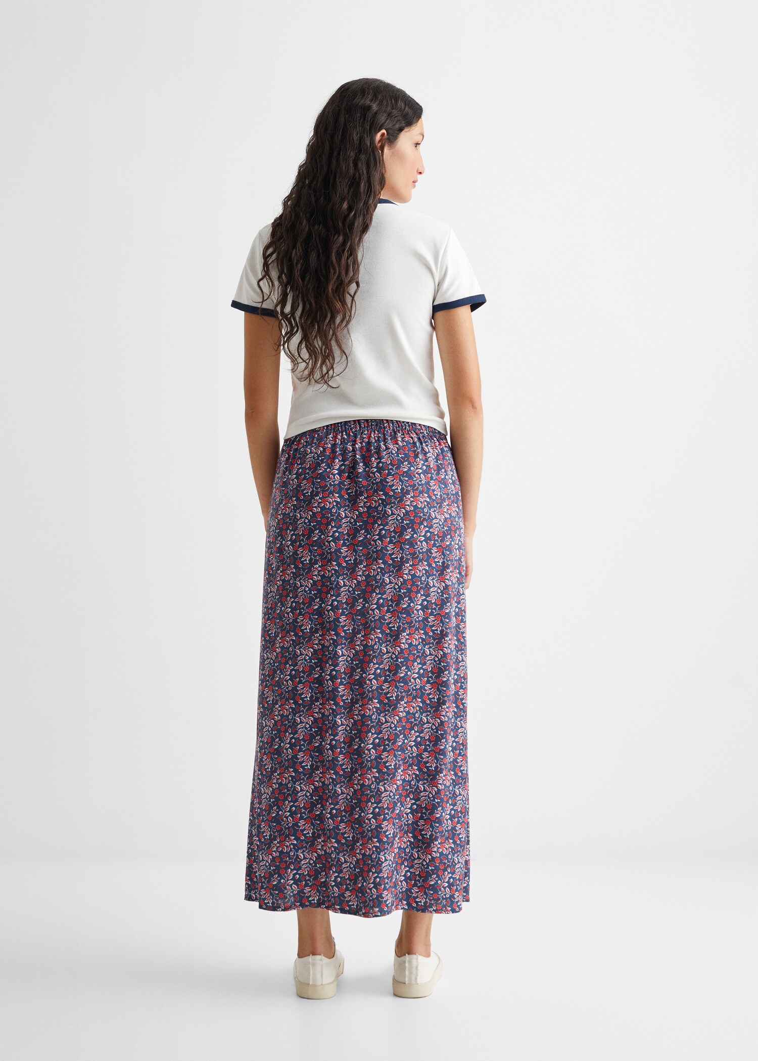 Printed skirt with slit - Reverse of the article