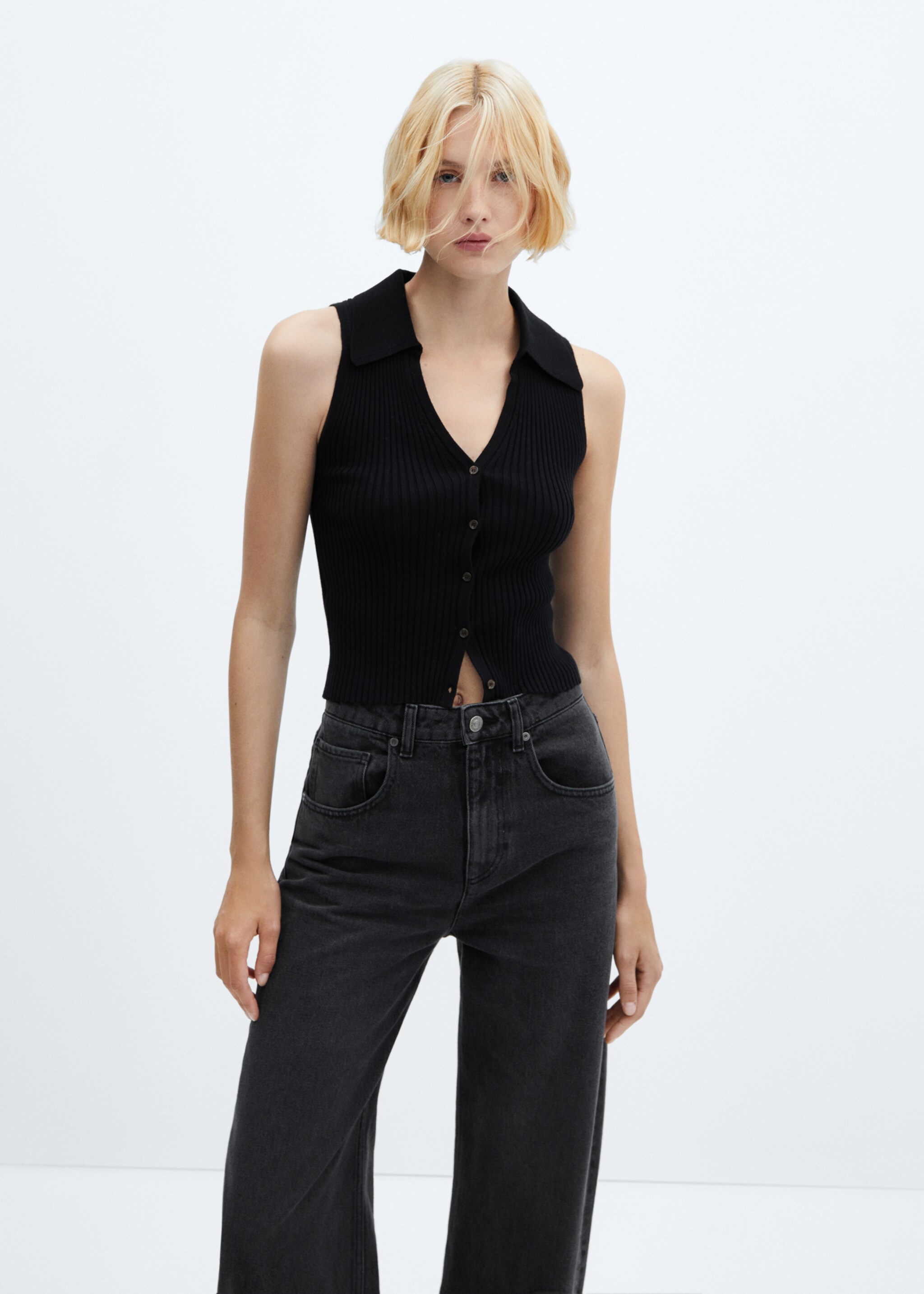 Jeans balloon tiro alto - Detalle del artículo 1, Denim negro. Ref: 57086019-00.