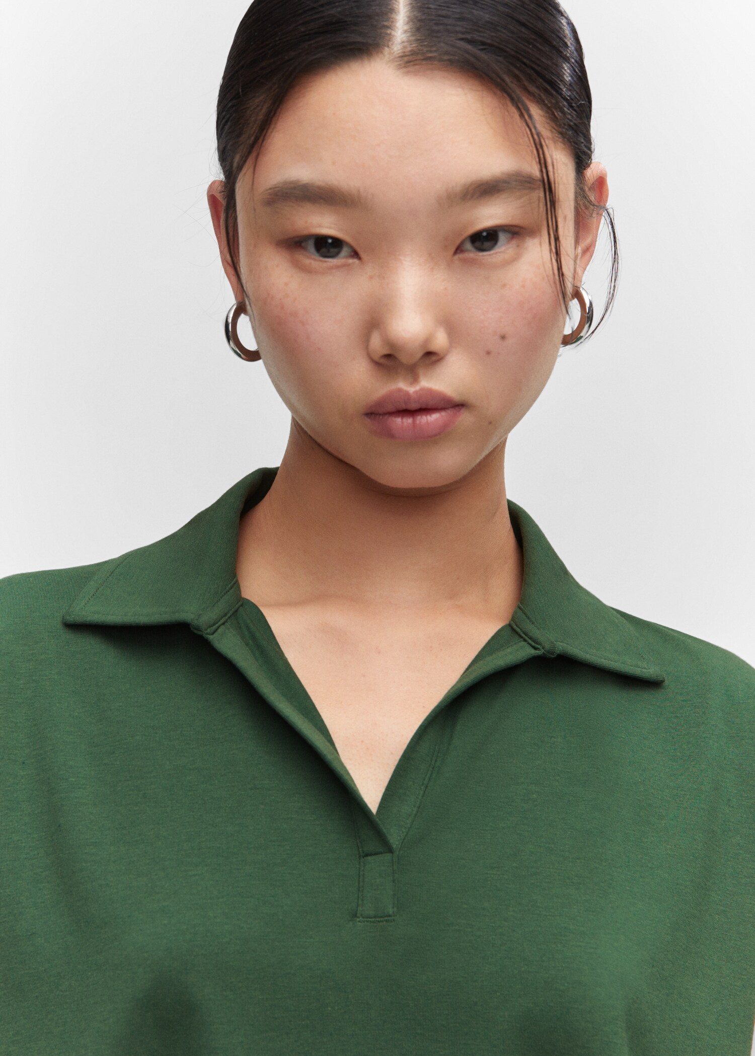 Oversized modal polo shirt - Details of the article 1