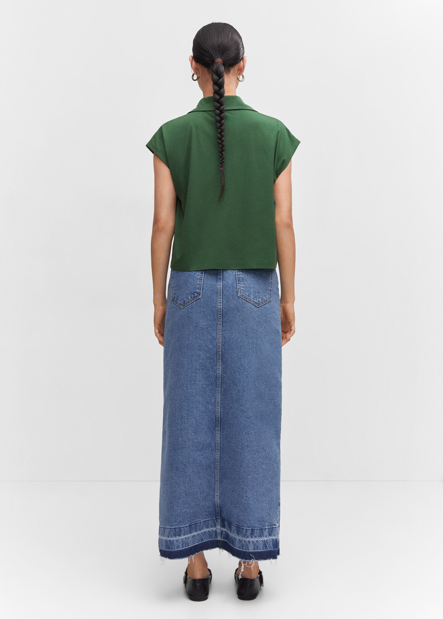 Oversized modal polo shirt - Reverse of the article