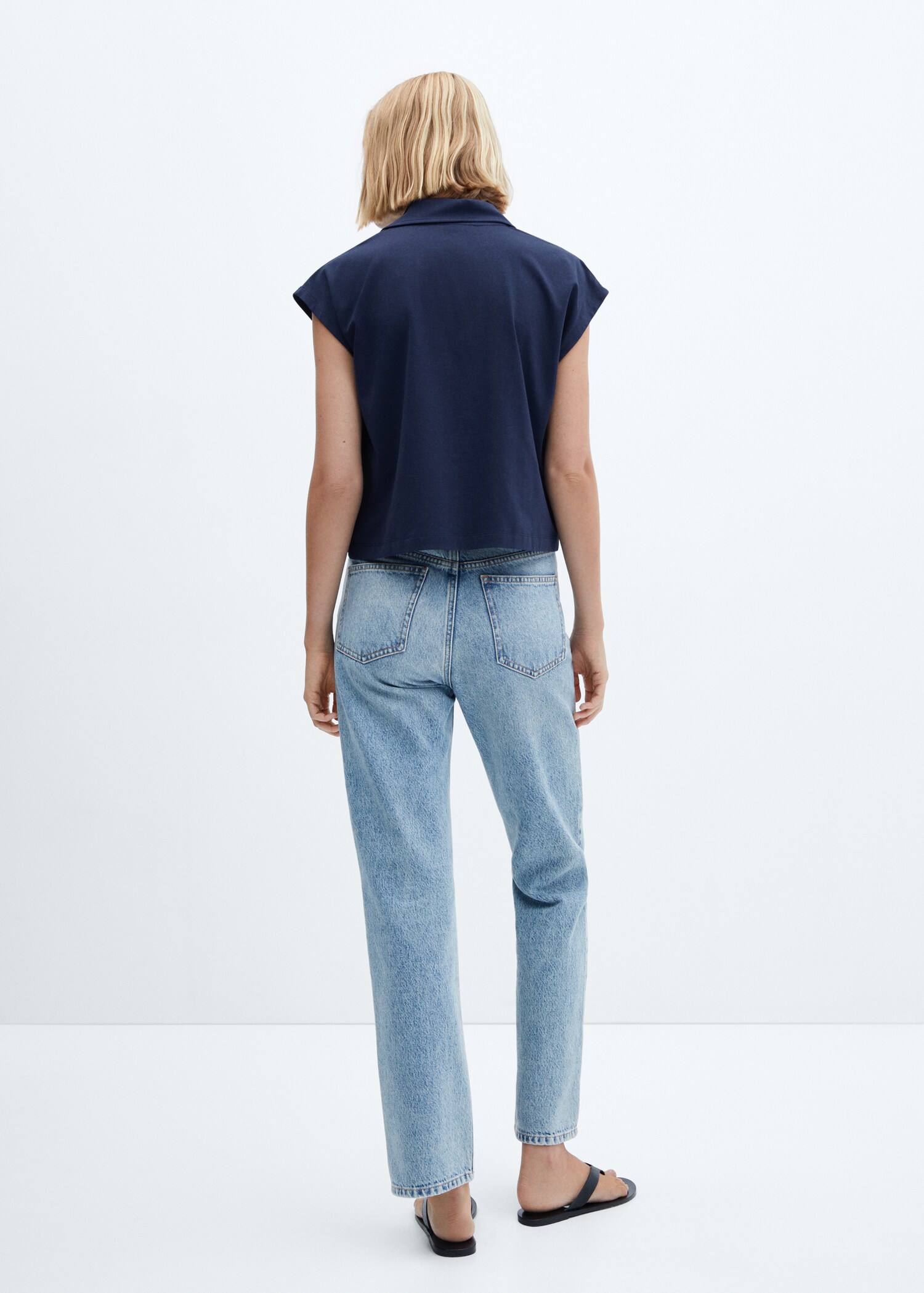 Oversized modal polo shirt - Reverse of the article
