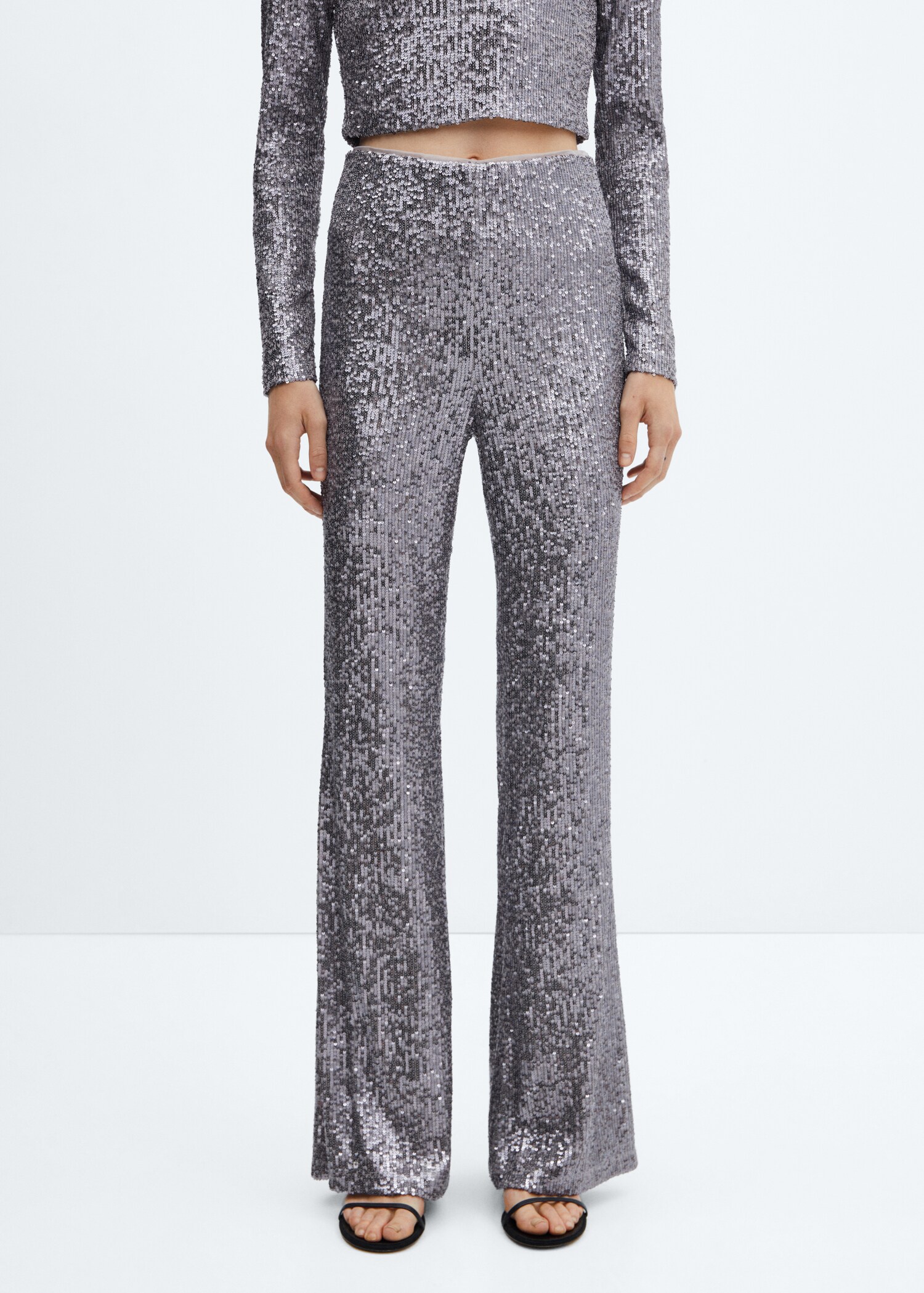 Sequin flared trousers - Medium plane