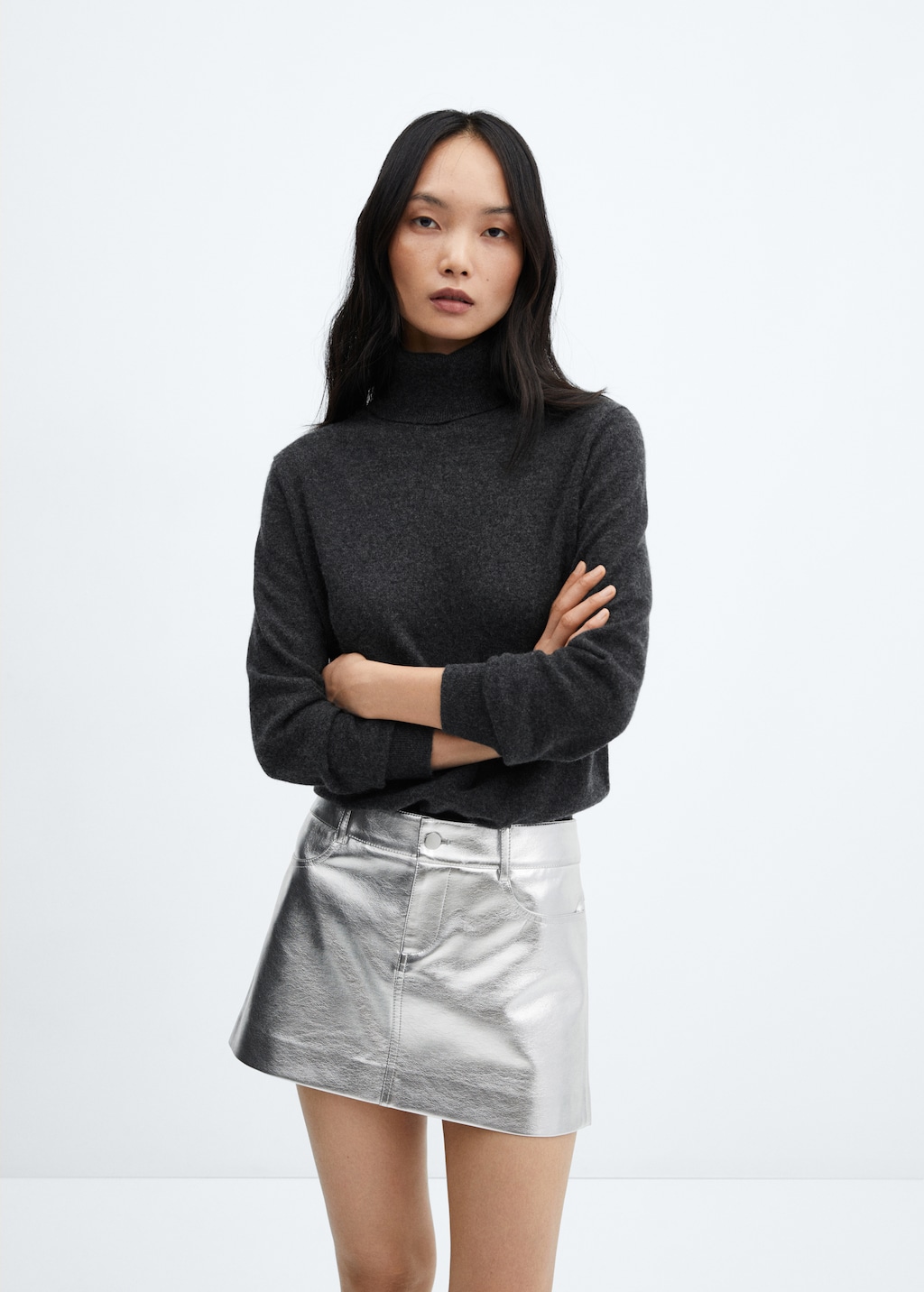 Metallic mini skirt discount