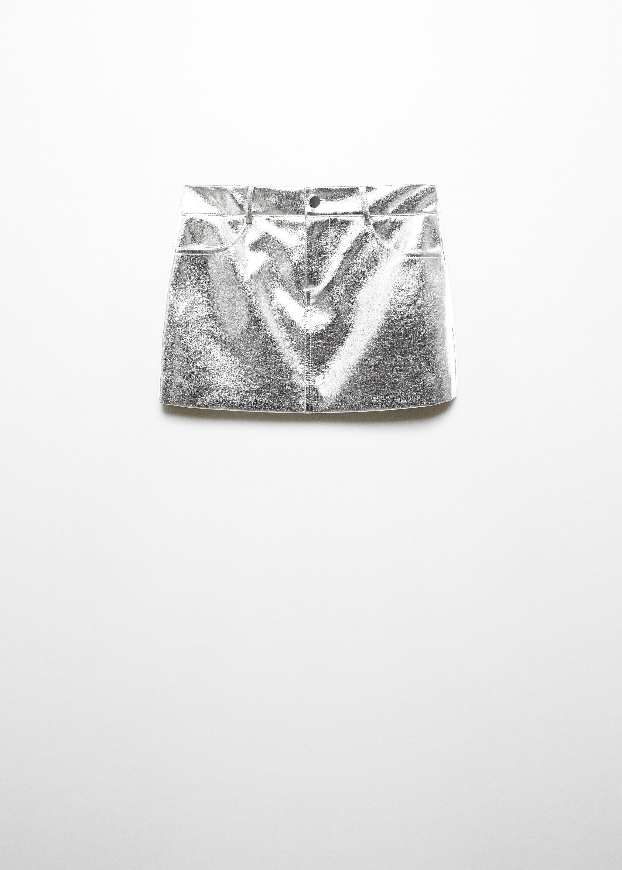 Мини-юбка из искусственной кожи металлик - Изделие без модели