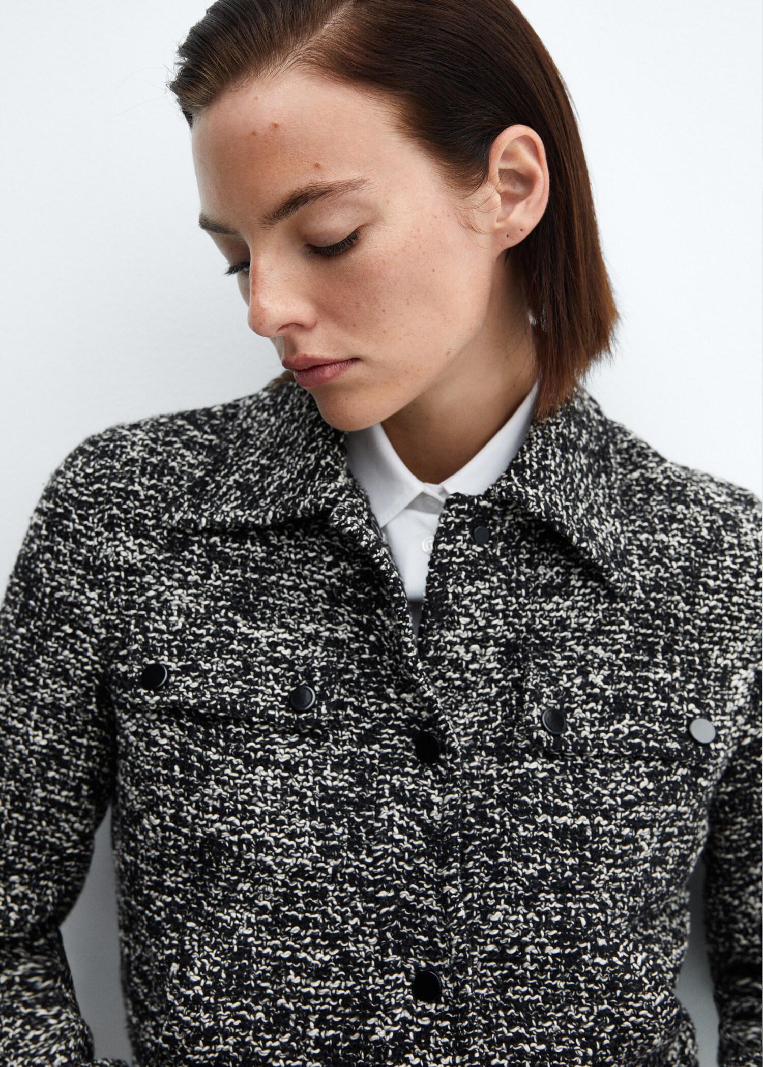 Veste tweed col chemise - Détail de l'article 1