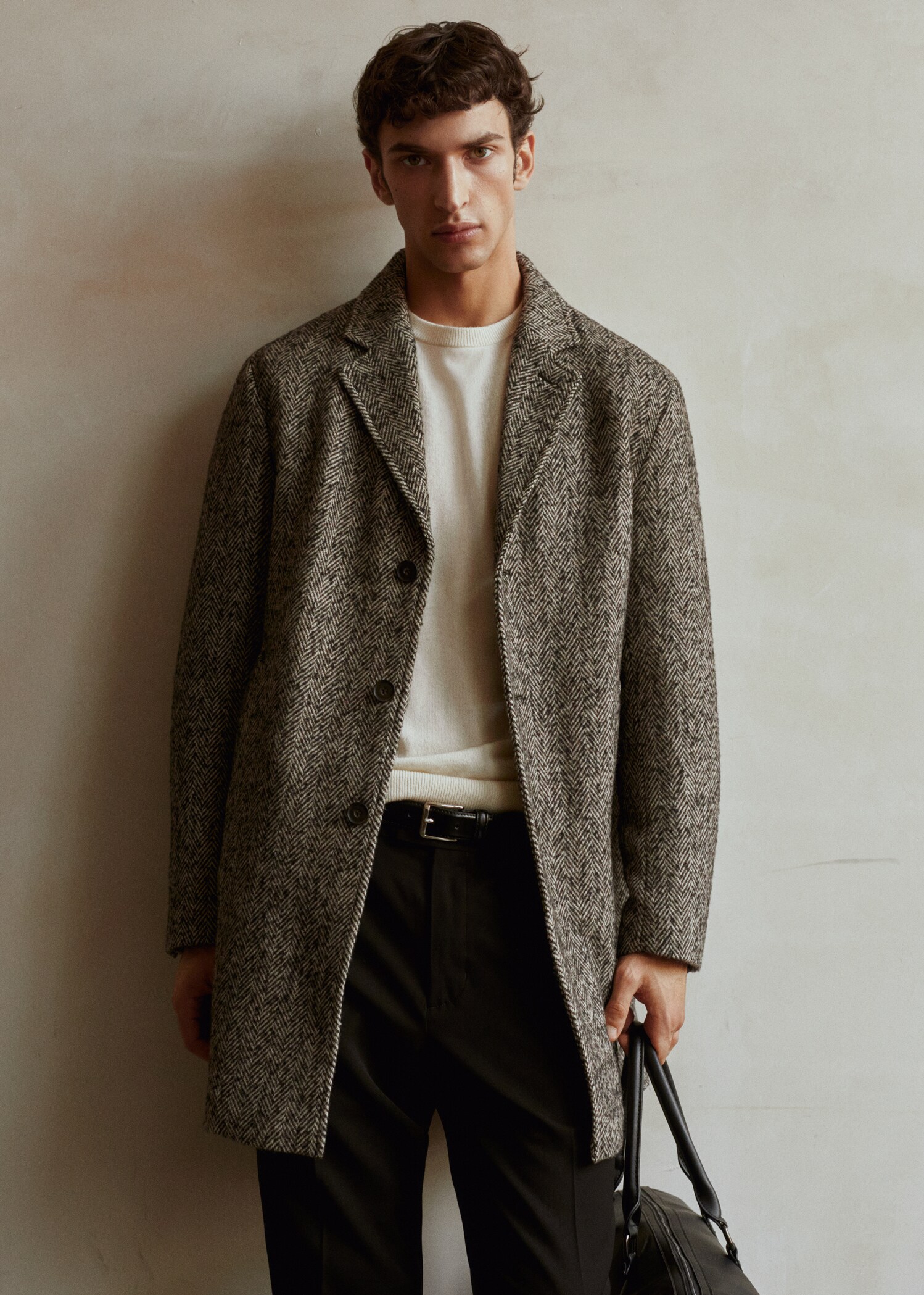 Recycled wool herringbone coat - Details of the article 5