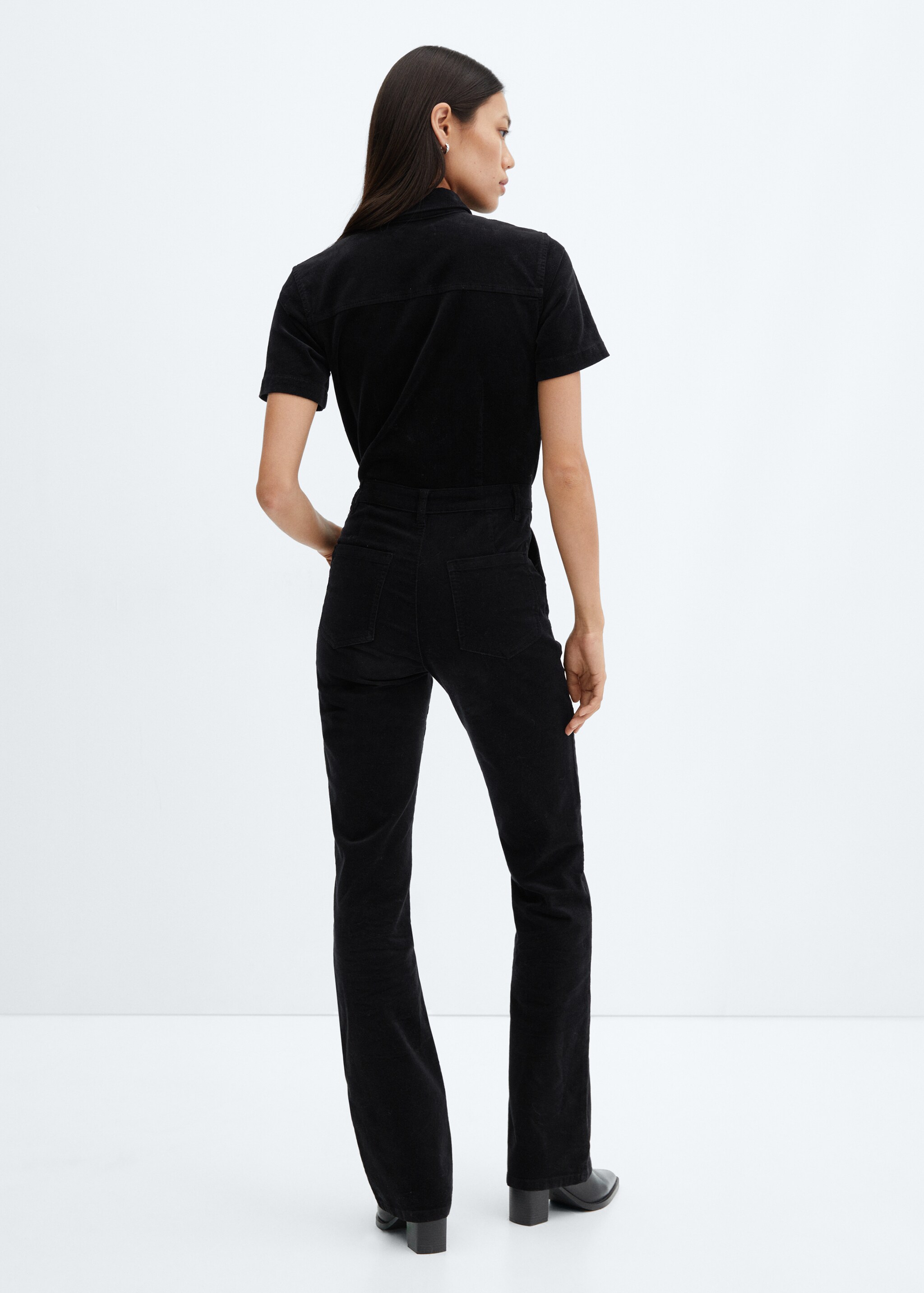 Corduroy jumpsuit with zip - Reverse of the article