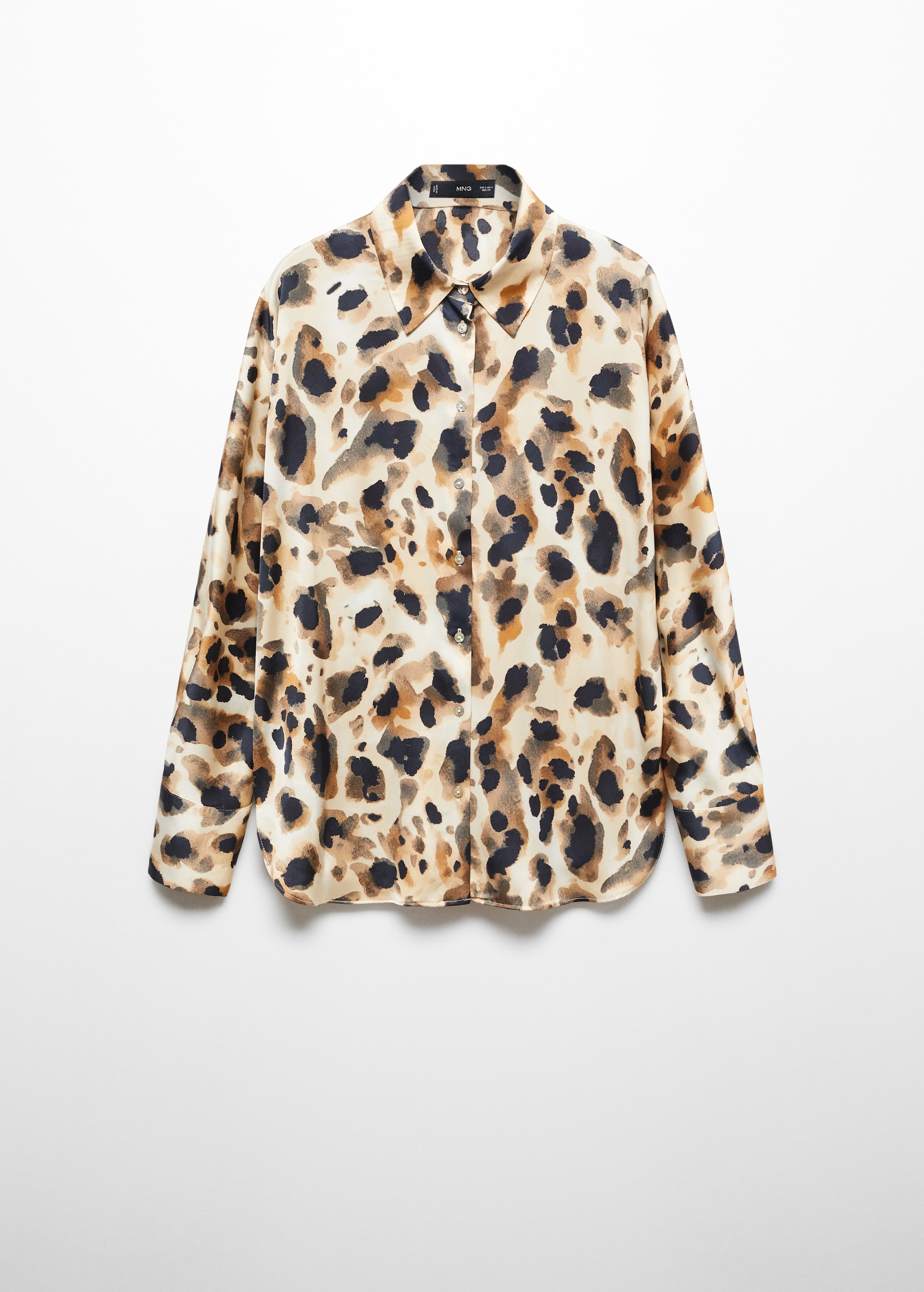 Атласная рубашка с леопардовым принтом - Изделие без модели